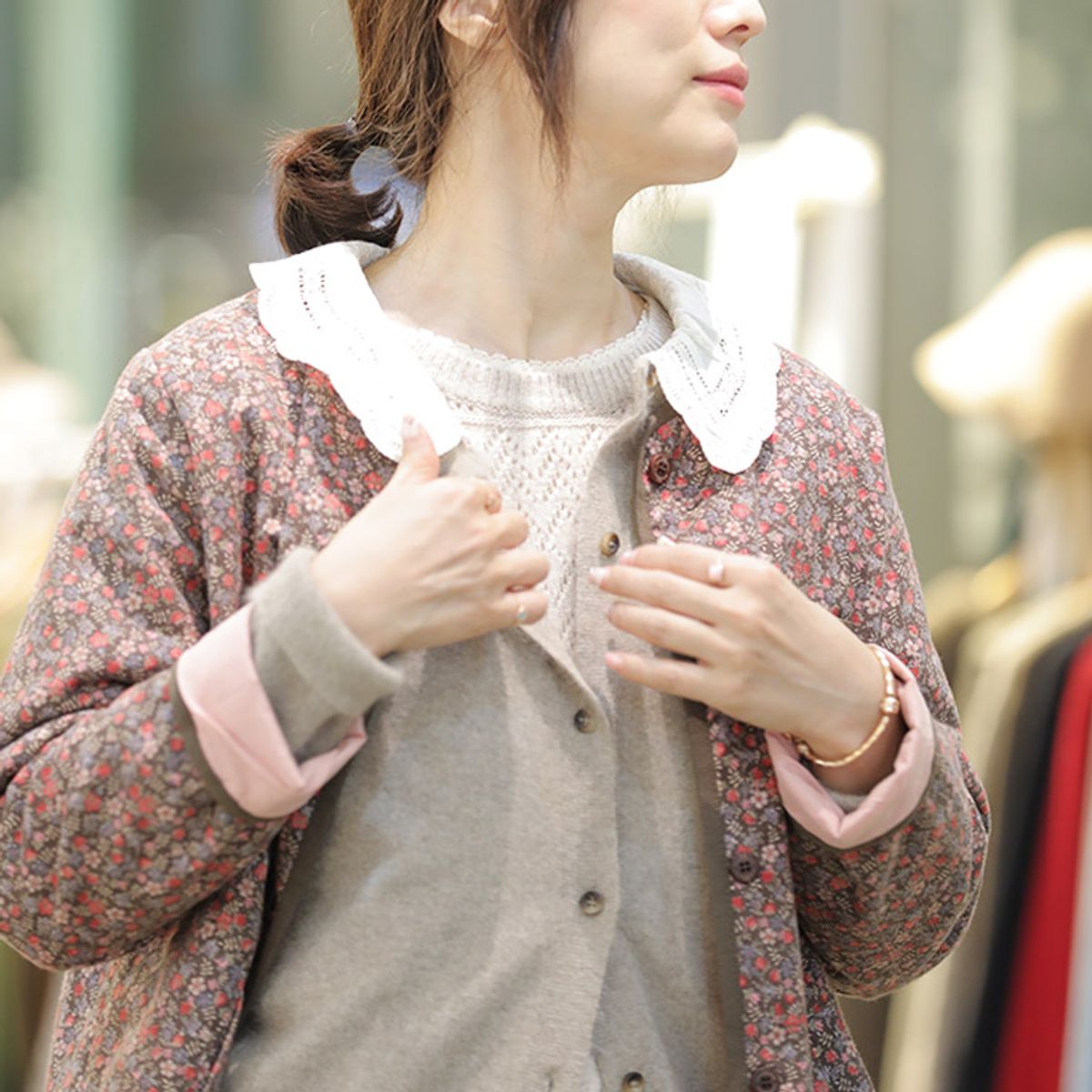 스타일바이미인(STYLEBYMIIN) 조이꽃가라패딩자켓