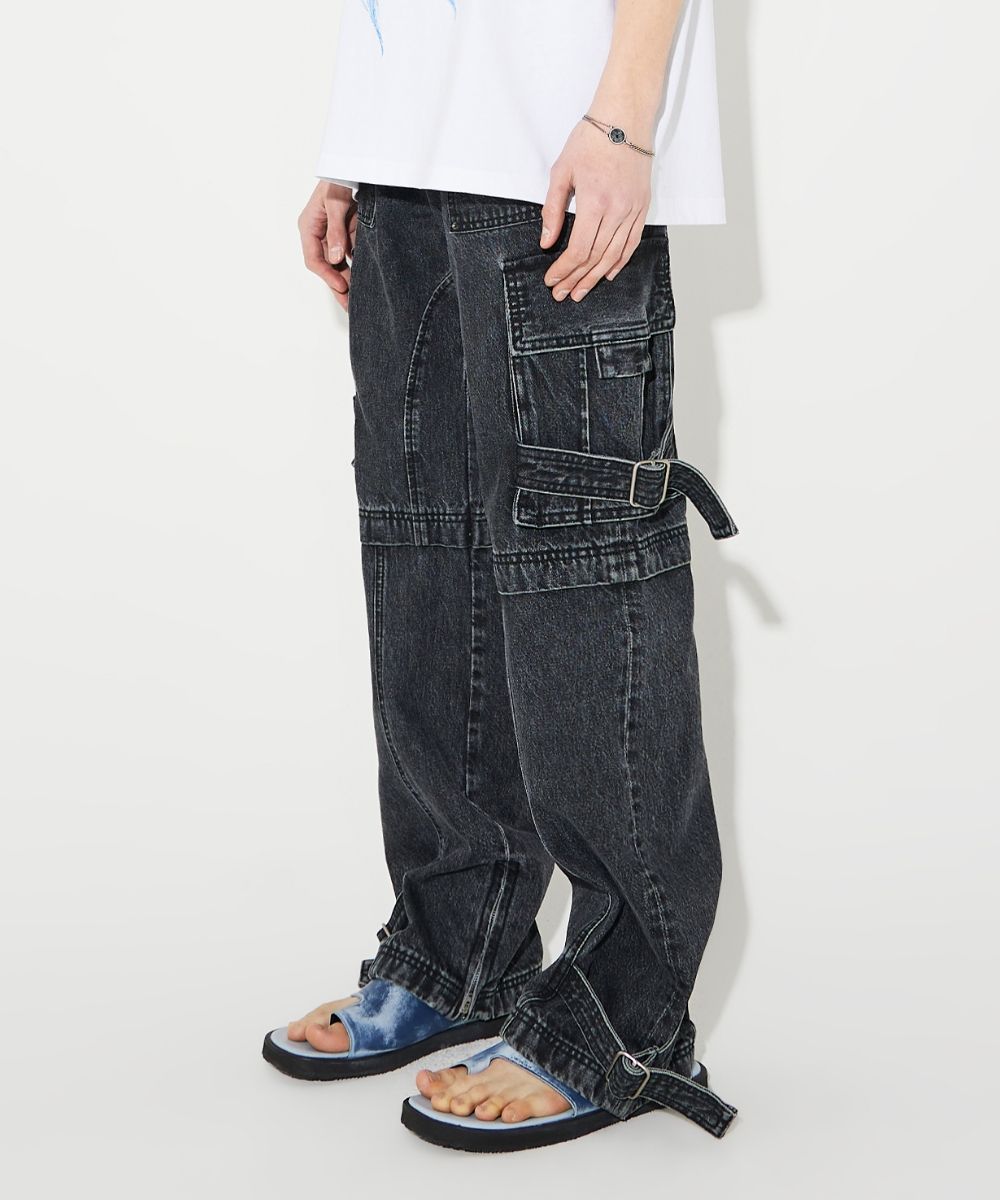 메종미네드(MAISON MINED) TECHNICAL CARPENTER WIDE DENIM BLACK - 사이즈 & 후기 | 무신사