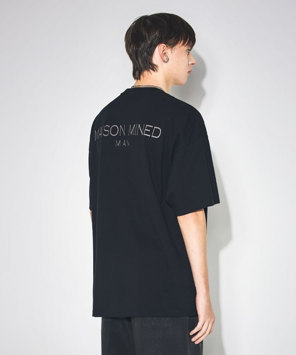 MUSINSA | MAISON MINED BACK LOGO HALF T BLACK