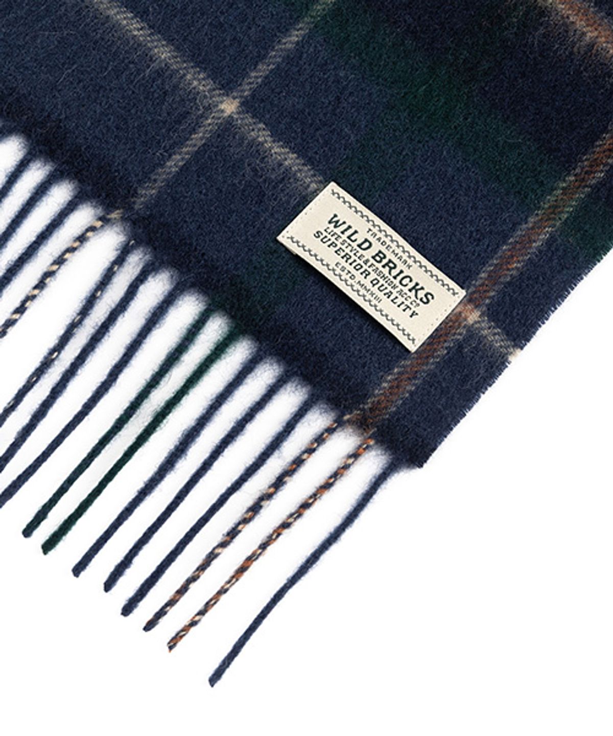 와일드 브릭스(WILD BRICKS) TS CHECK WOOL MUFFLER (navy)