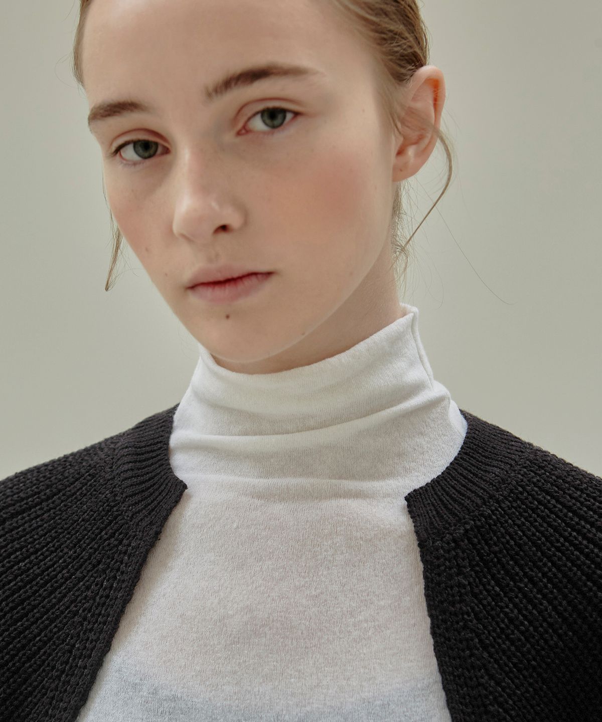 닉앤니콜(NICK&NICOLE) RIBBED KNIT BOLERO_BLACK