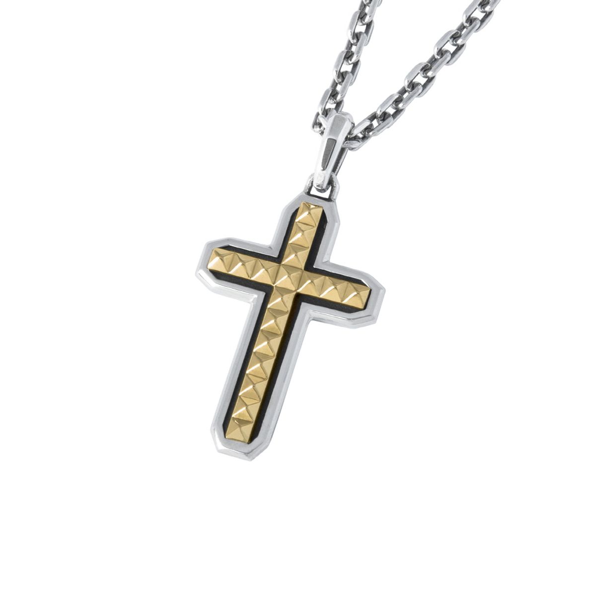 스팅925(STING925) 2-Sided Stud Cut Cross Pendant