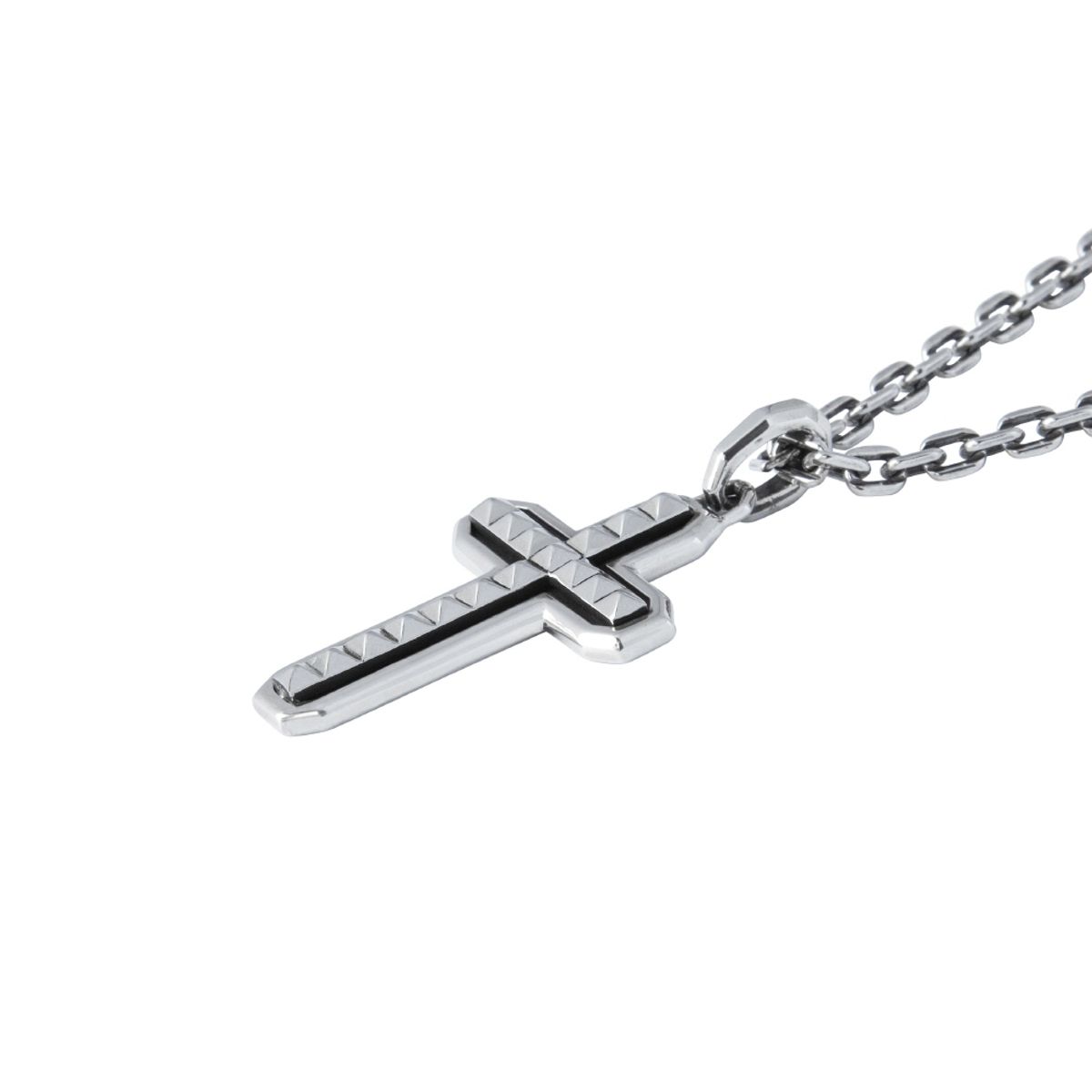 스팅925(STING925) 2-Sided Stud Cut Cross Pendant