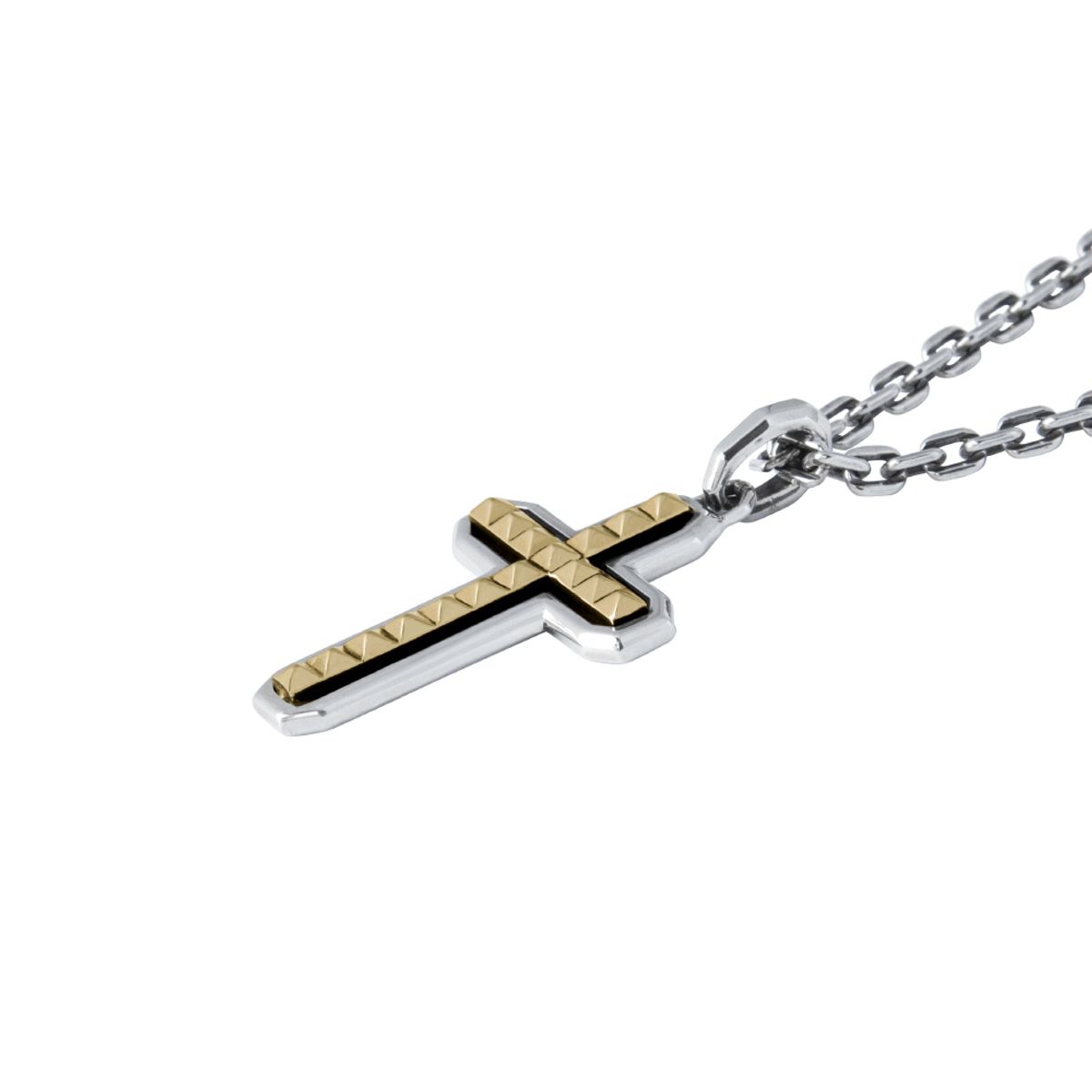 스팅925(STING925) 2-Sided Stud Cut Cross Pendant