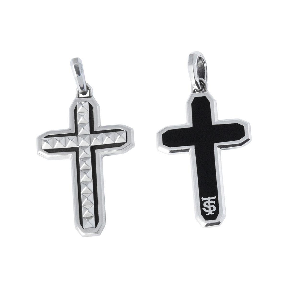 스팅925(STING925) 2-Sided Stud Cut Cross Pendant