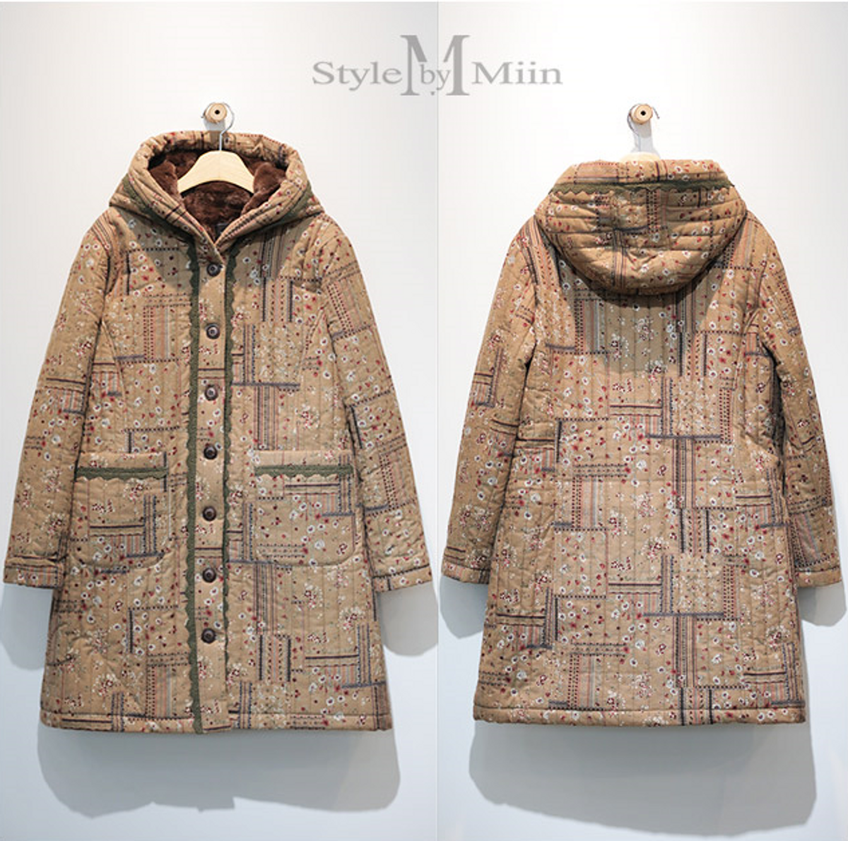 스타일바이미인(STYLEBYMIIN) 오리엔탈꽃털패딩코트
