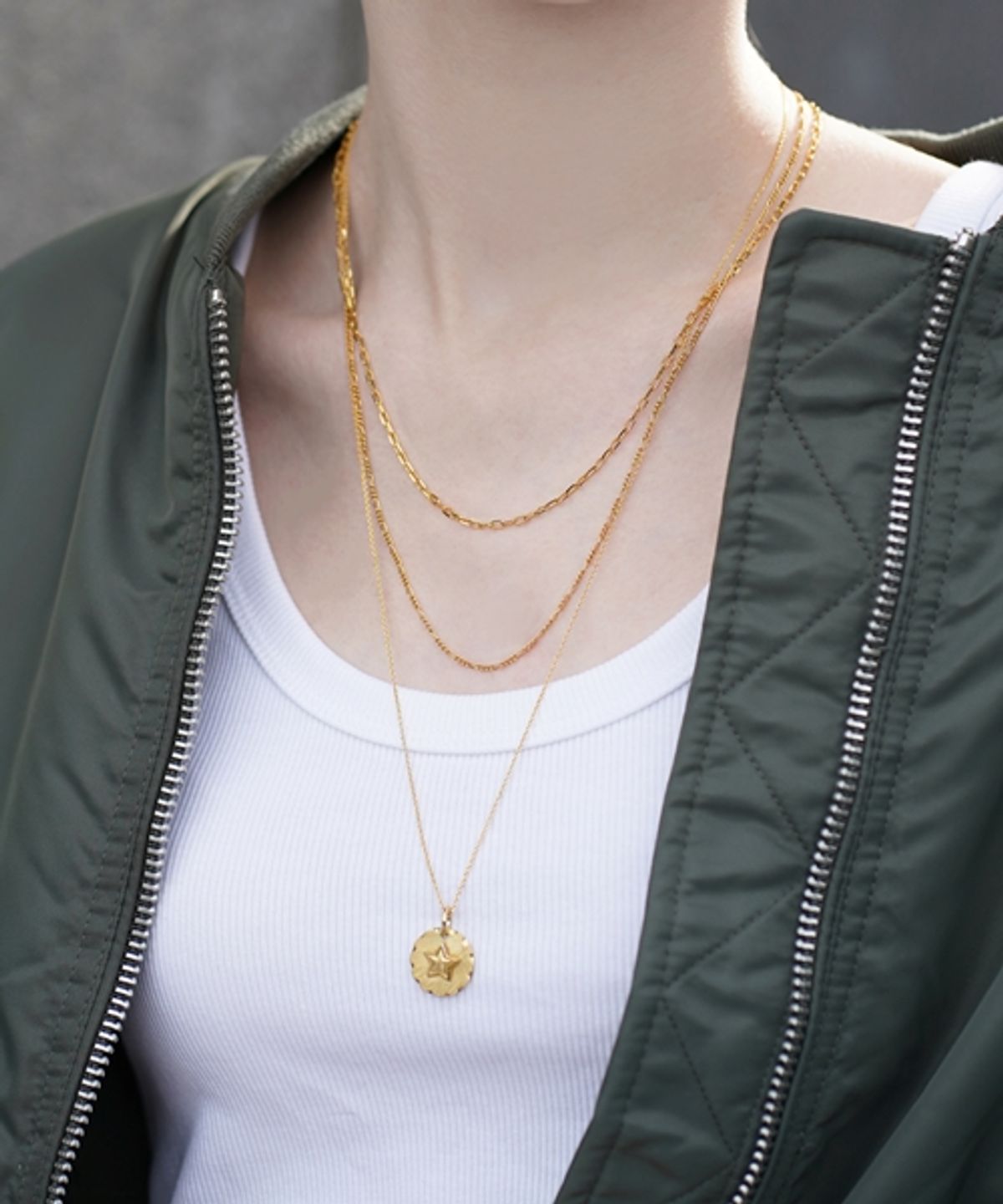 봉보(BONBEAU) Helen simlpe gold long chain Necklace 헬렌 심플 골드 롱 체인 목걸이