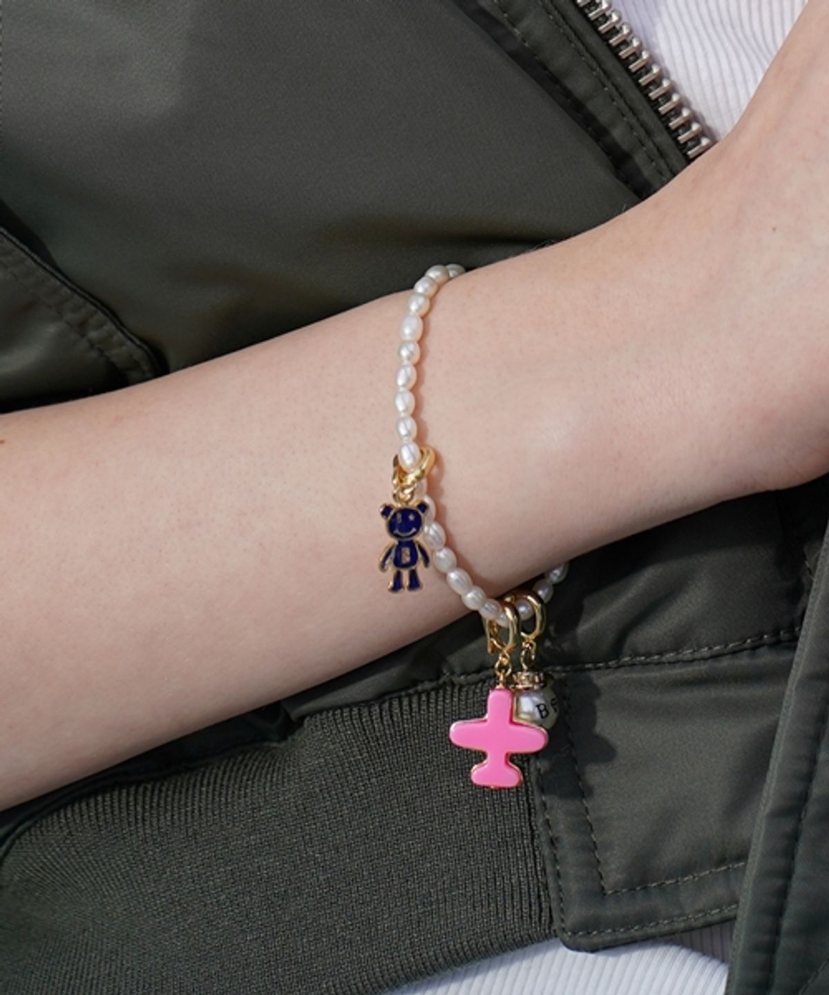 봉보(BONBEAU) Breeze pear simple layered Bracelet 레이어드 쌀알 담수진주 팔찌 4mm 5mm