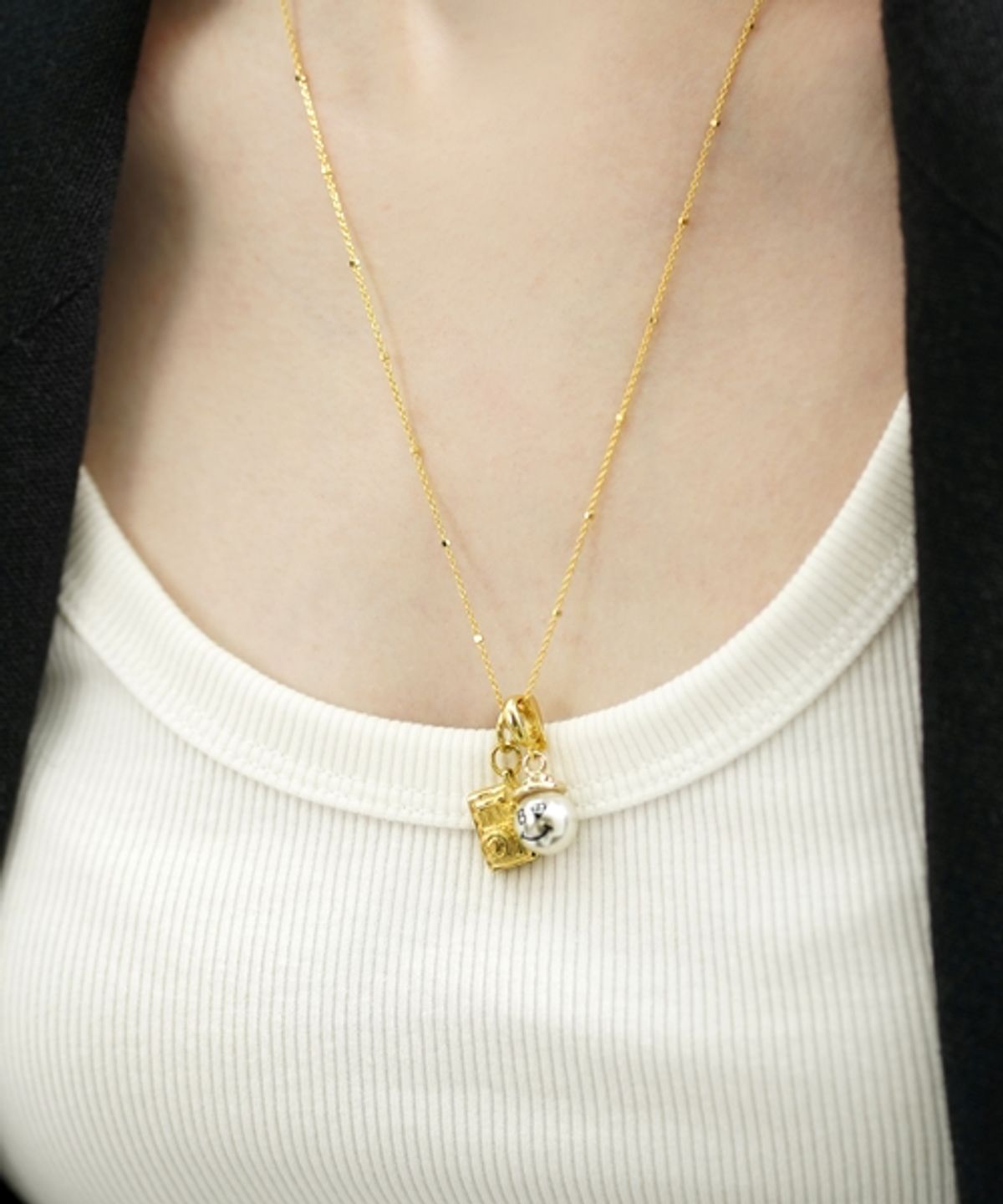 봉보(BONBEAU) lucky motive gold pendant 럭키 모티브 골드 팬던트
