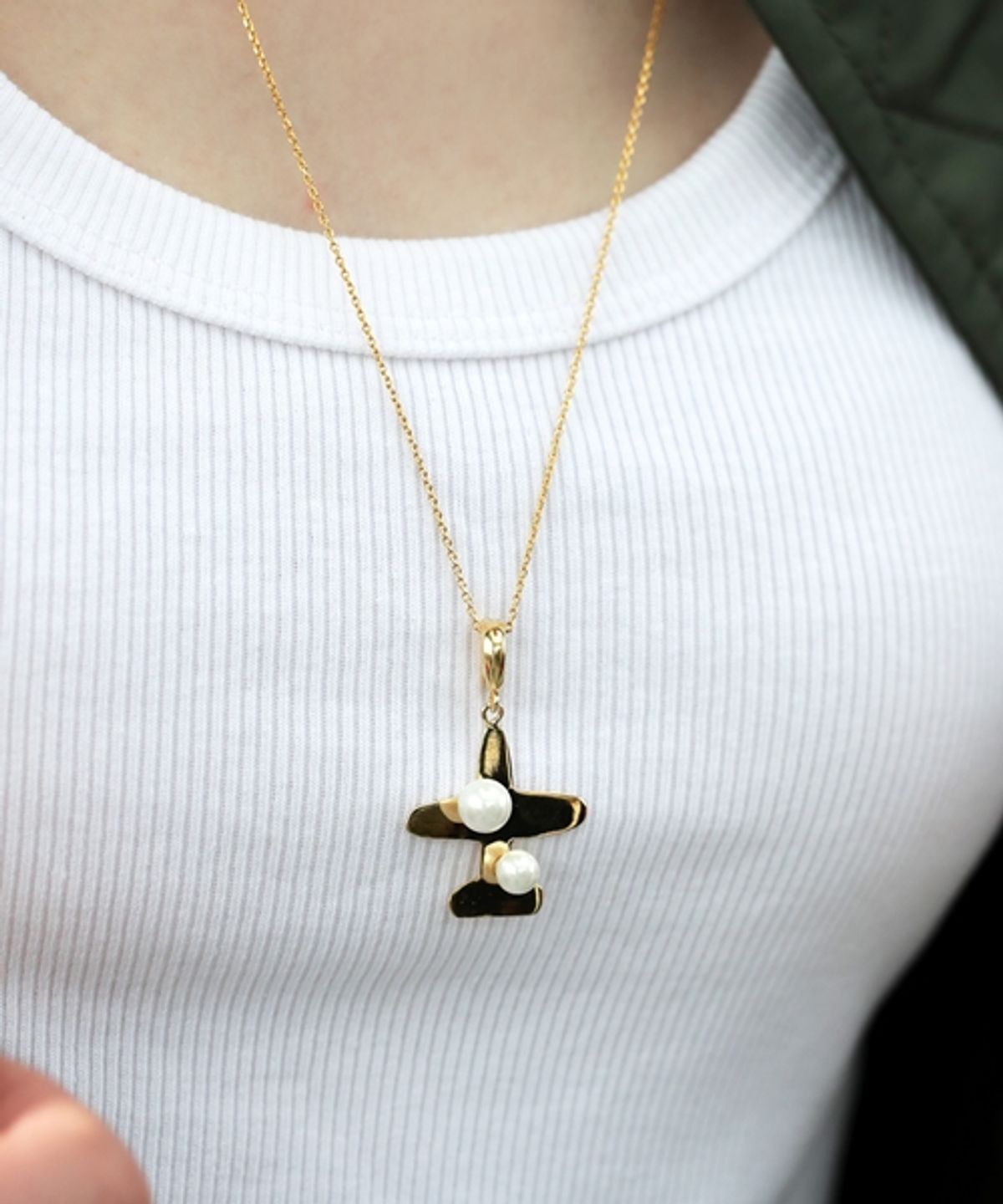 봉보(BONBEAU) signature airplane gold pendant 시그니처 비행기 골드 팬던트