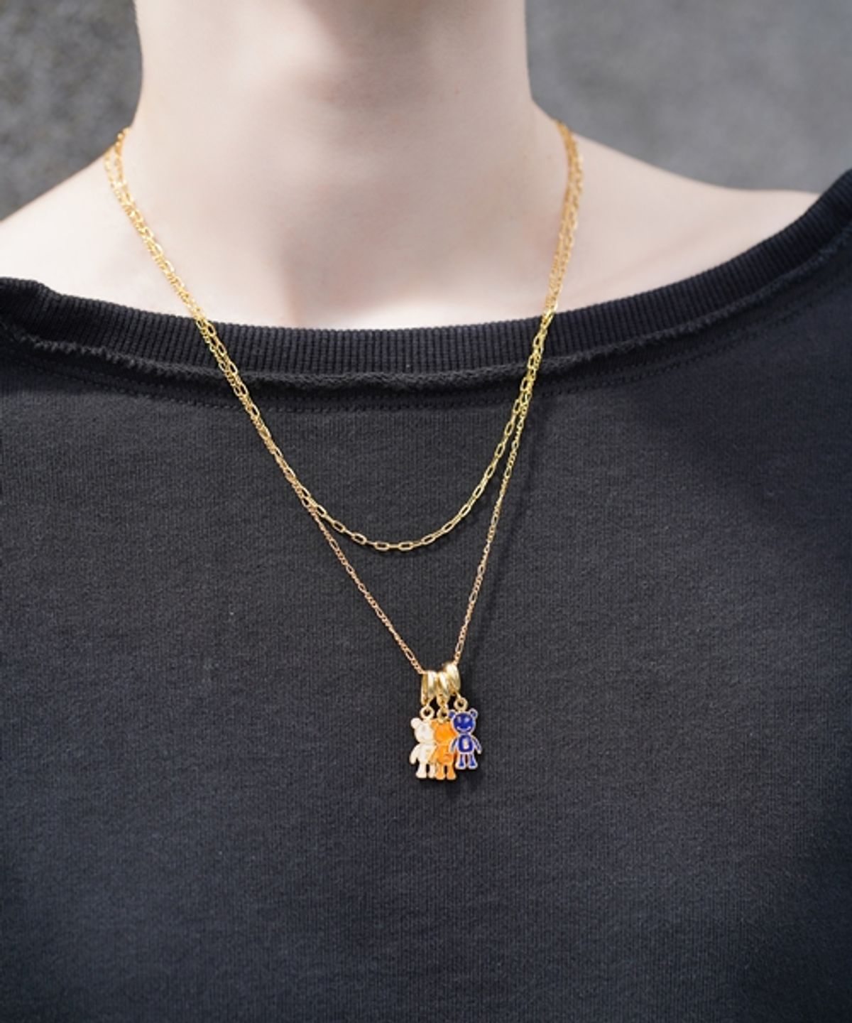 봉보(BONBEAU) Color enamel ami bear gold pendant 컬러 에나멜 곰돌이 골드 팬던트