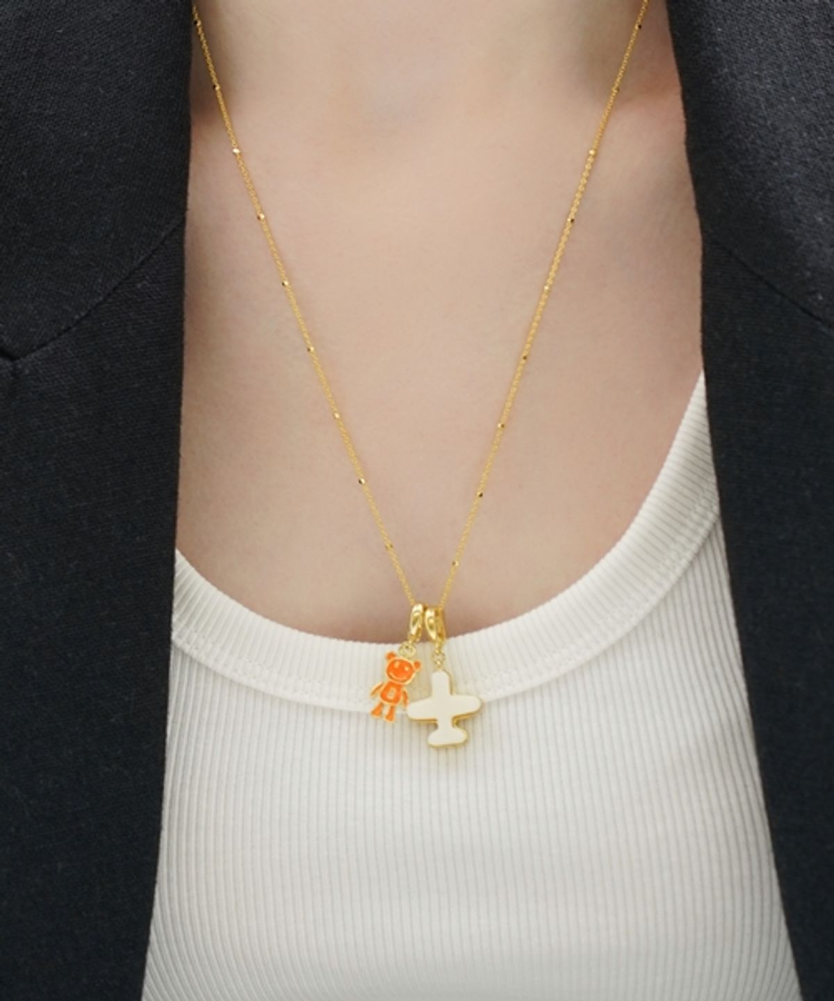 봉보(BONBEAU) Color enamel ami bear gold pendant 컬러 에나멜 곰돌이 골드 팬던트