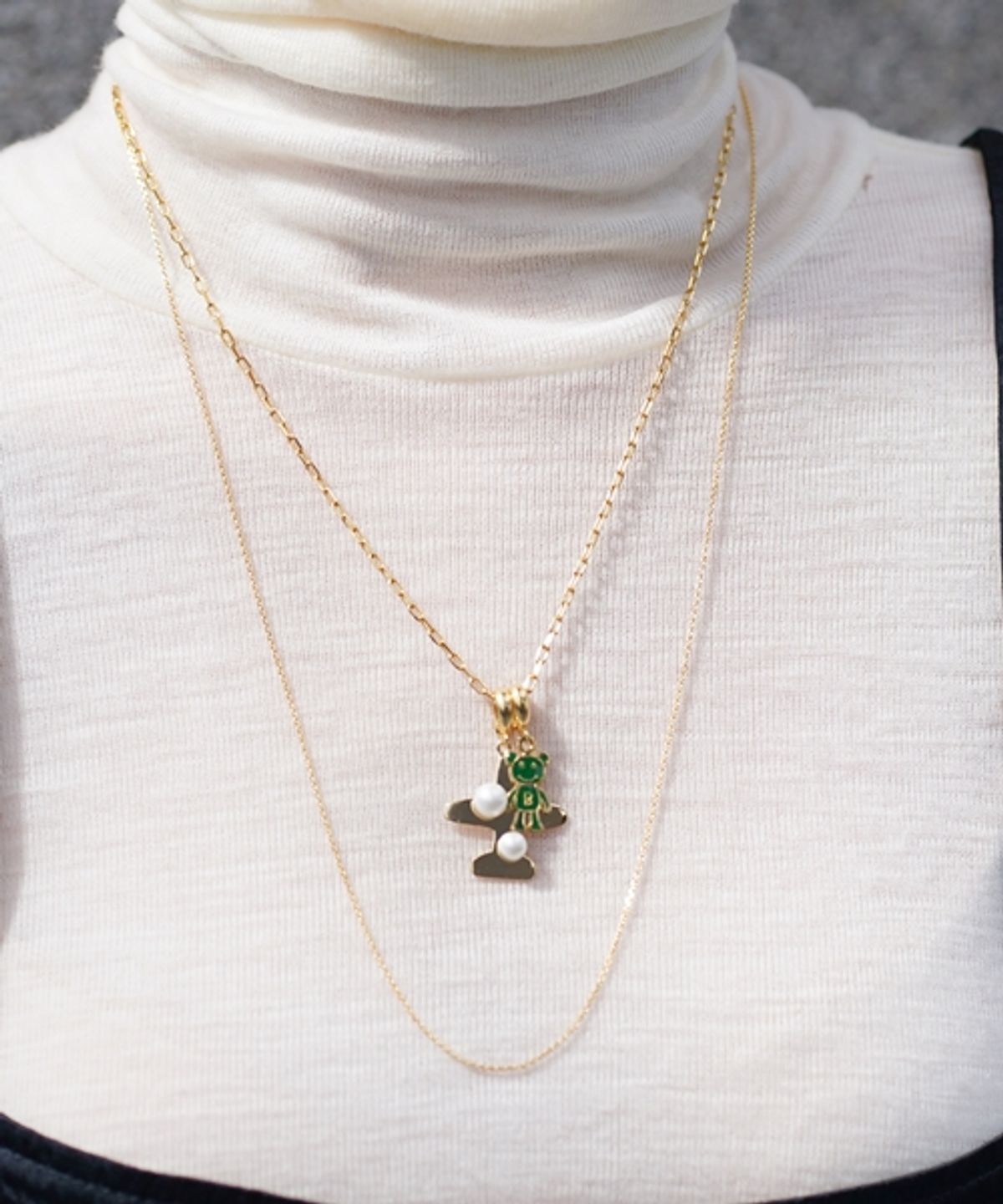 봉보(BONBEAU) Color enamel ami bear gold pendant 컬러 에나멜 곰돌이 골드 팬던트