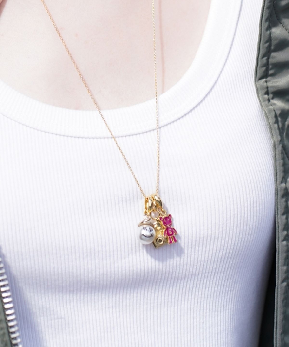 봉보(BONBEAU) Color enamel ami bear gold pendant 컬러 에나멜 곰돌이 골드 팬던트