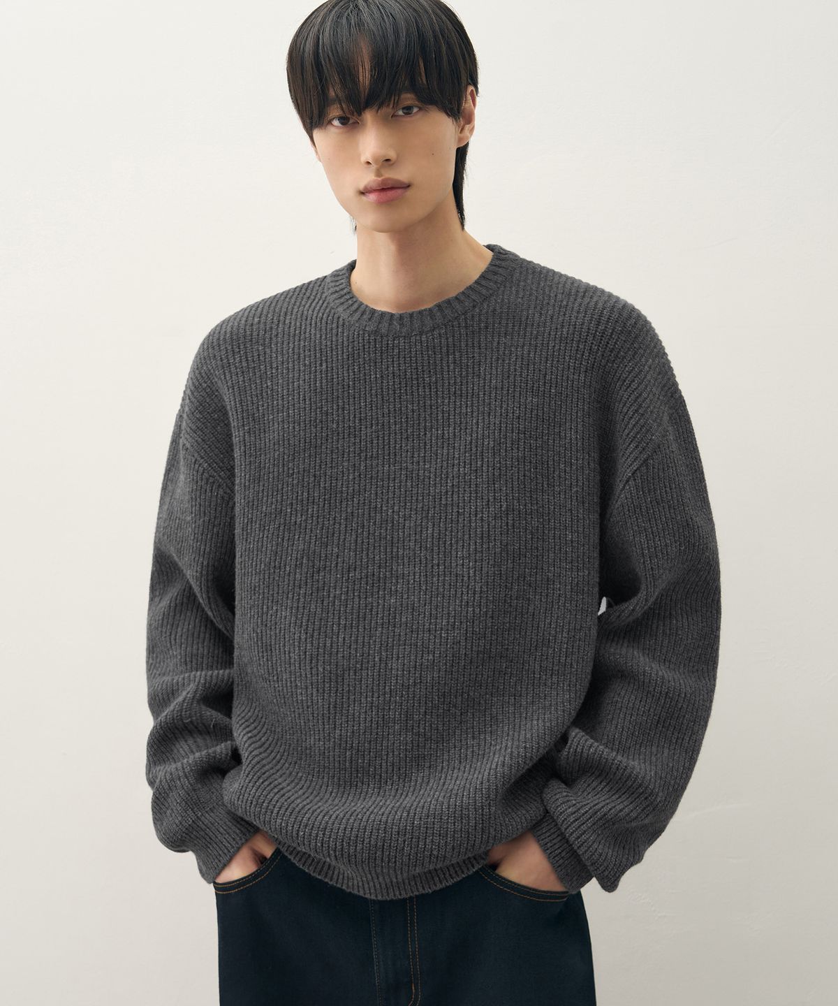 드로우핏(DRAW FIT) 램스 울 하찌 라운드 니트 [5color]