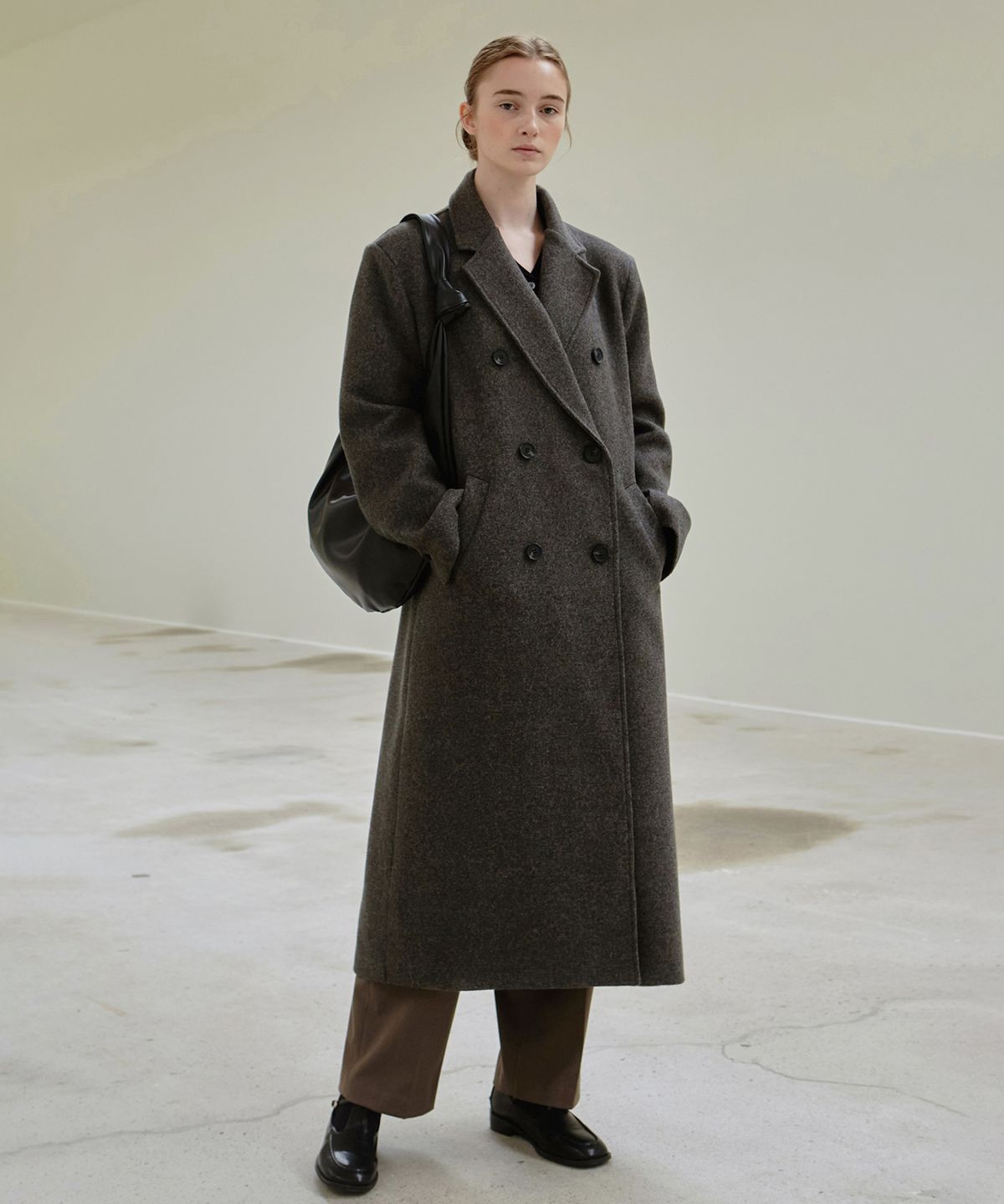 닉앤니콜(NICK&NICOLE) TAILORED DOUBLE COAT_CHARCOAL