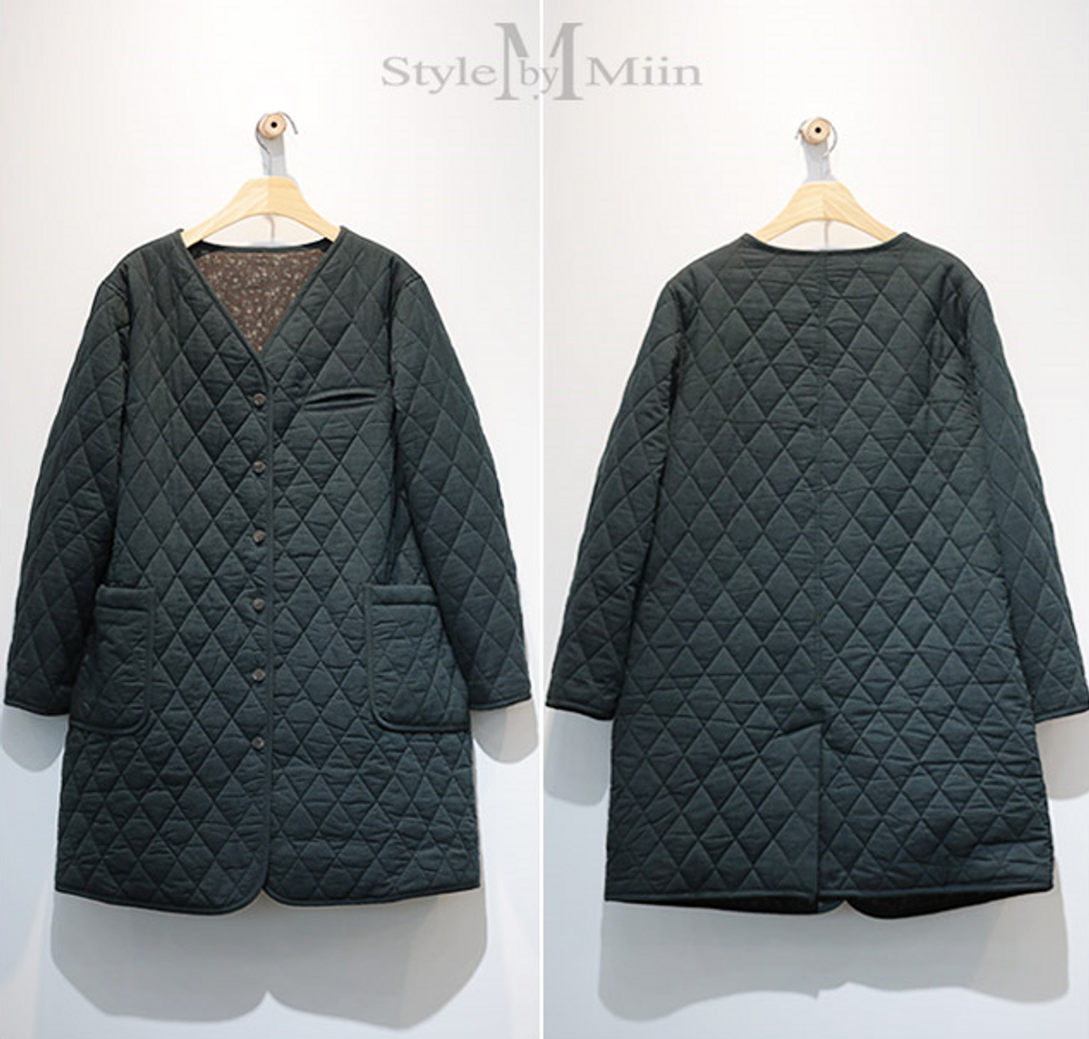 스타일바이미인(STYLEBYMIIN) 쵸키리버시블롱자켓
