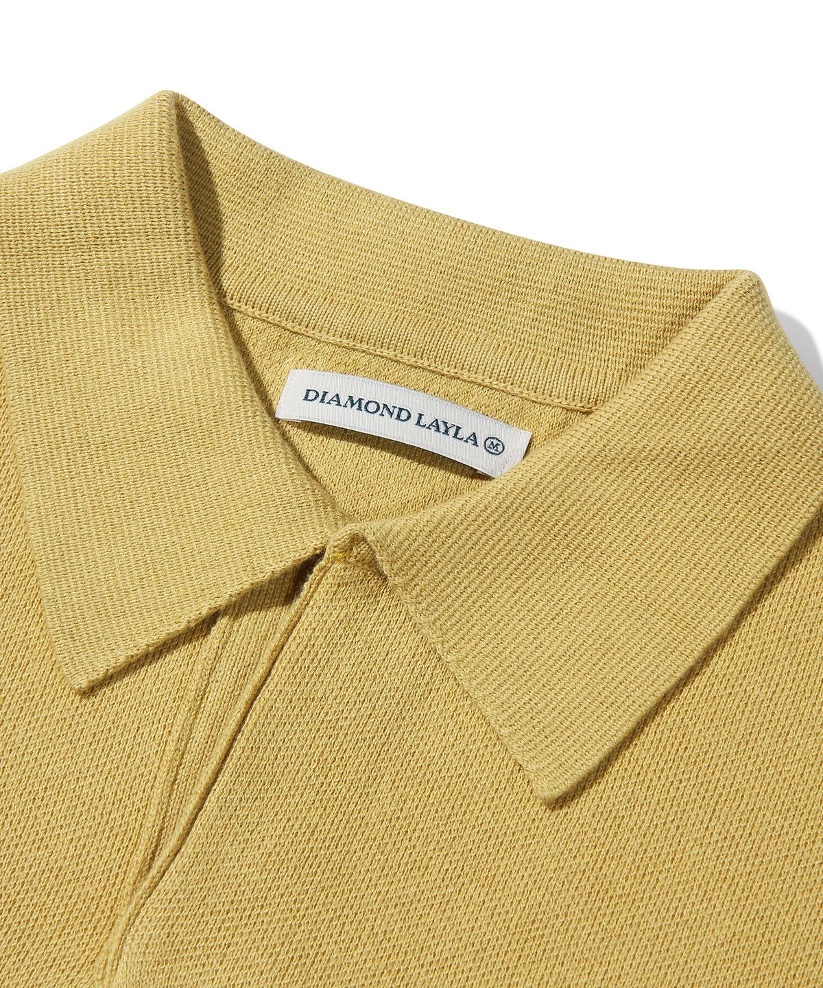 다이아몬드 레이라(DIAMOND LAYLA) Oversize Out Pocket Cotton Collar Knit K9 Mustard