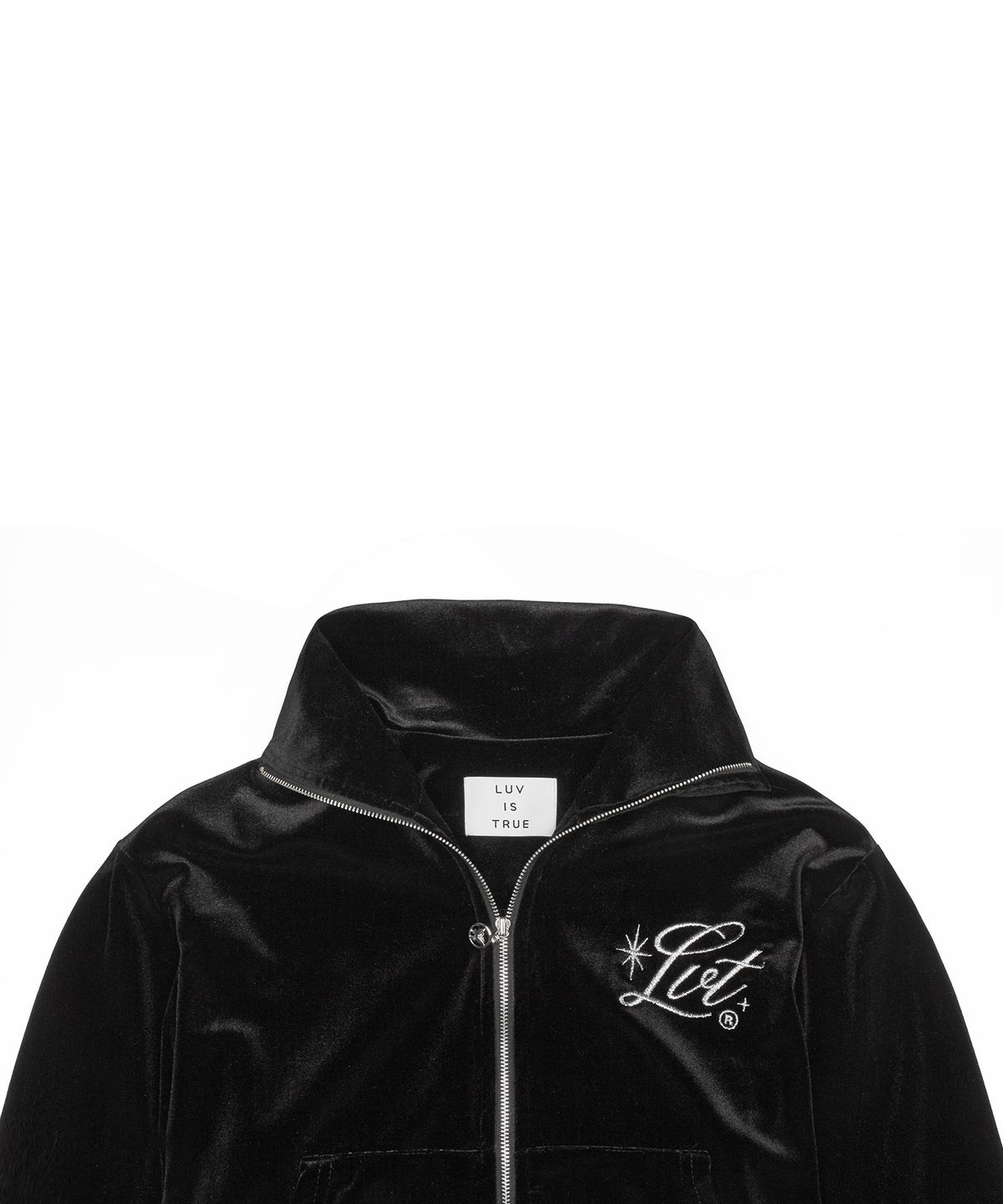 러브이즈트루(LUVISTRUE) OW VELVET ZIP UP(BLACK)