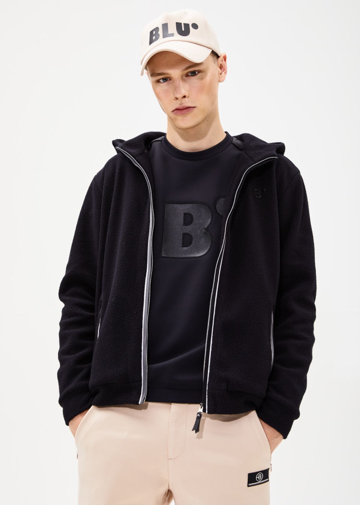 블루닷(BLUDOT) FLEECE HOOD ZIP-UP_BK