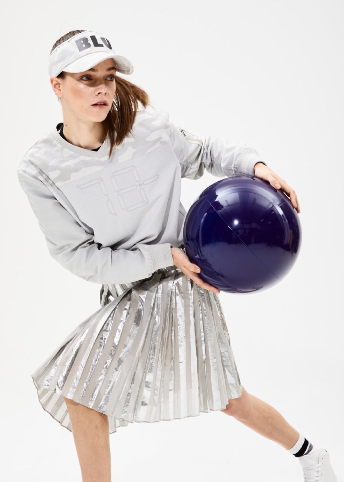 블루닷(BLUDOT) SUN SHINE PLEATS_GY