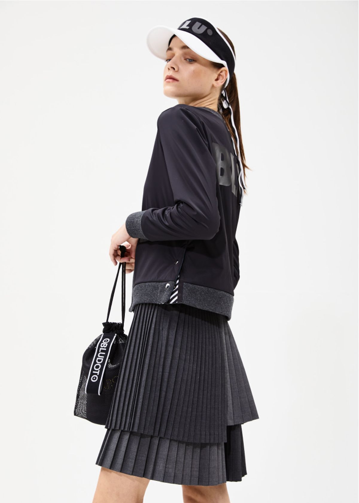 블루닷(BLUDOT) LAYERED PLEATS CULOTTE (LONG)_GY