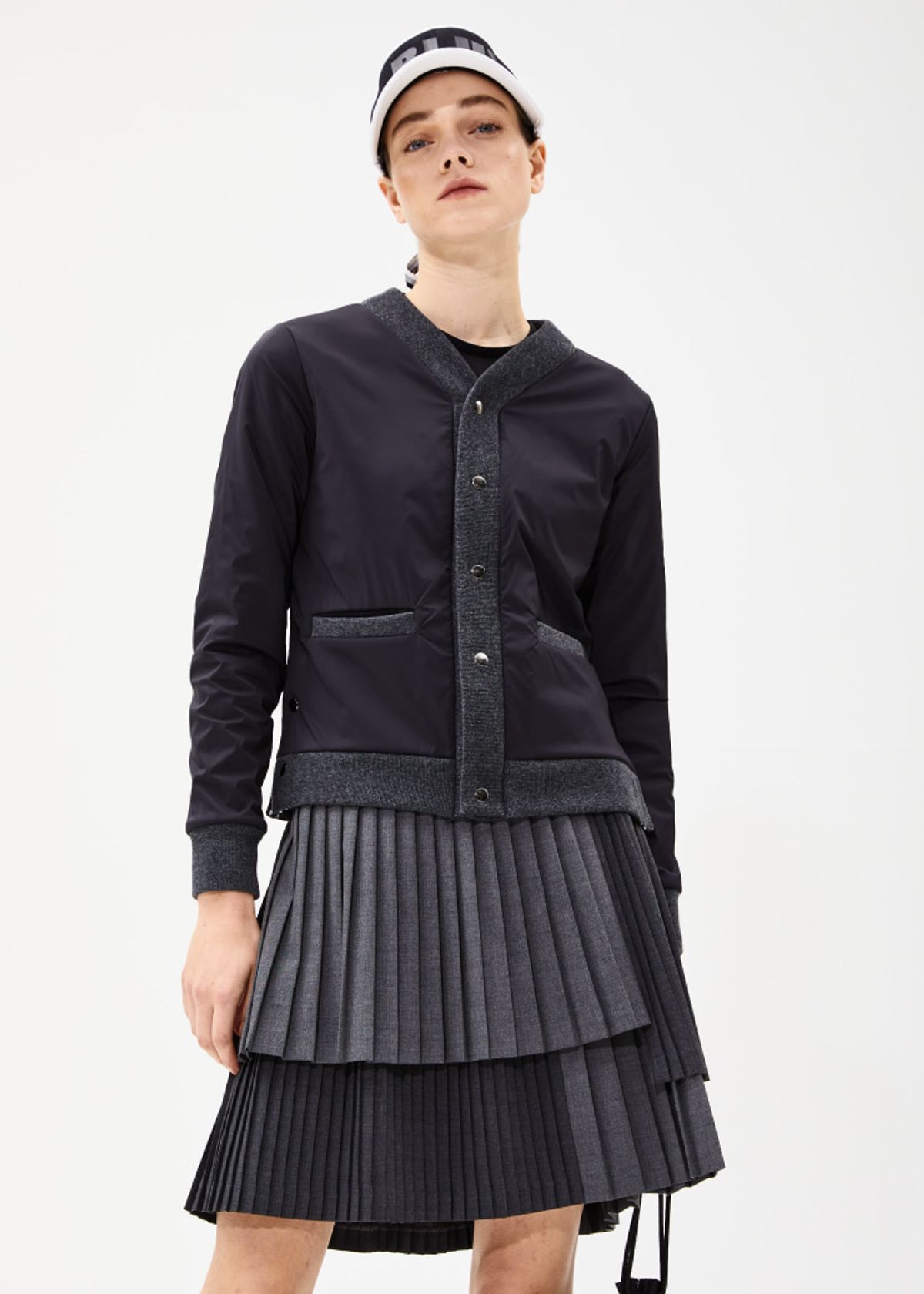 블루닷(BLUDOT) LAYERED PLEATS CULOTTE (LONG)_GY