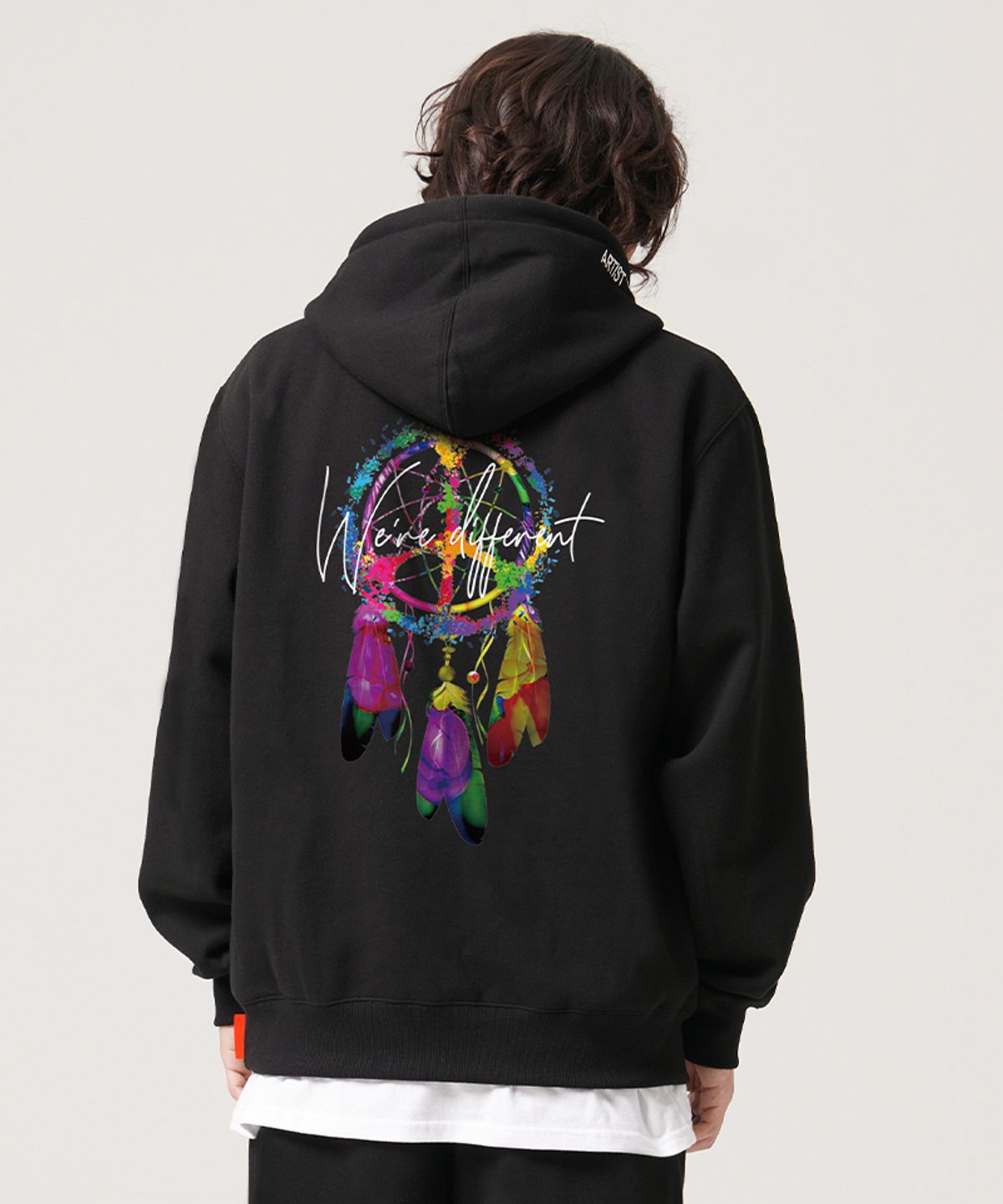 아티스트웨어(ARTISTWEAR) [ATW] 디퍼런트 오버핏 후드티_BK