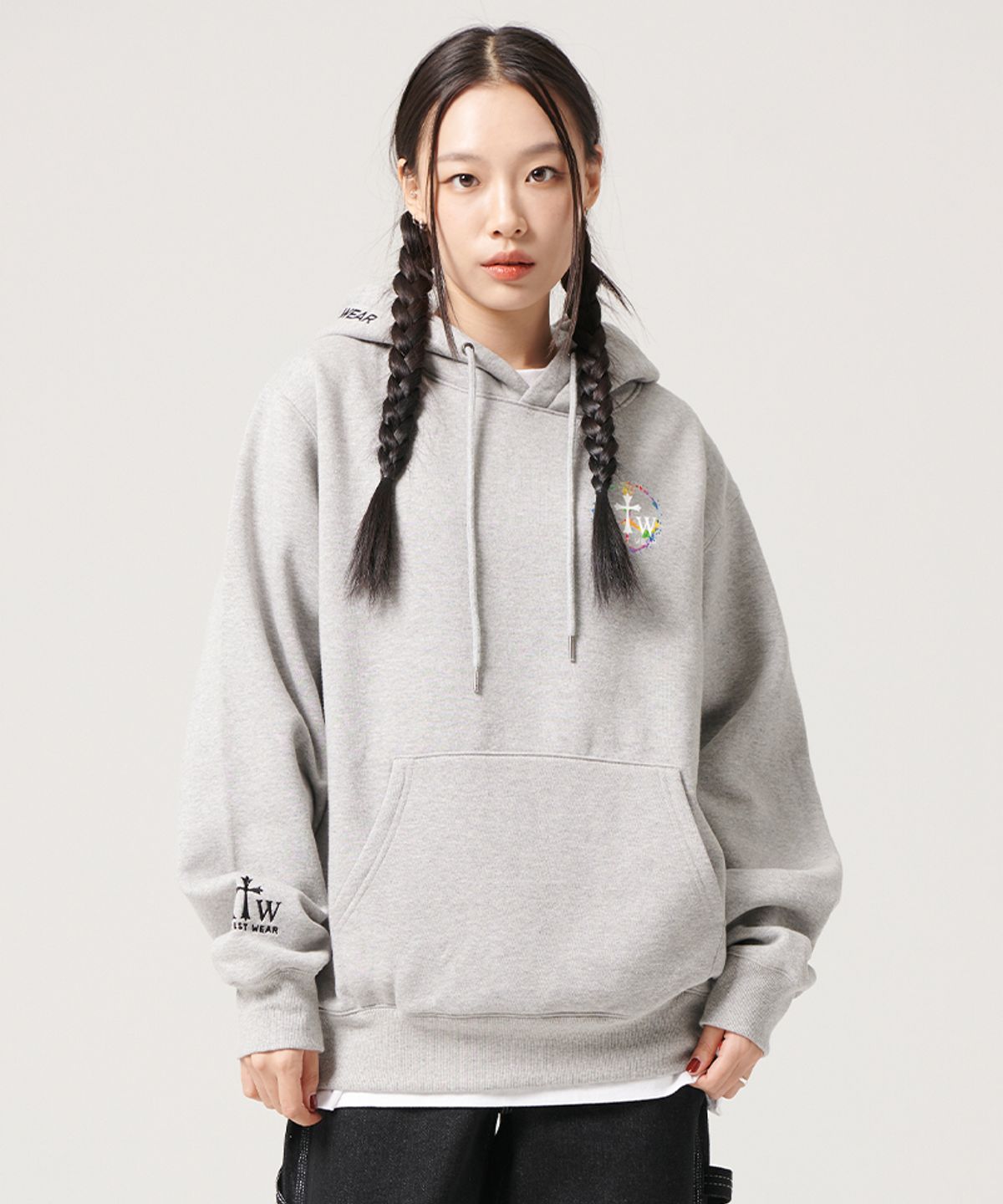 아티스트웨어(ARTISTWEAR) [ATW] 디퍼런트 오버핏 후드티_GY