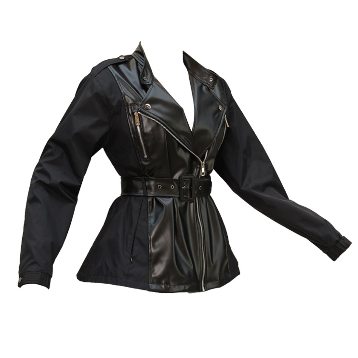 제이제인(J.JANE) 가죽 라이더 윈드브레이커 (Black)