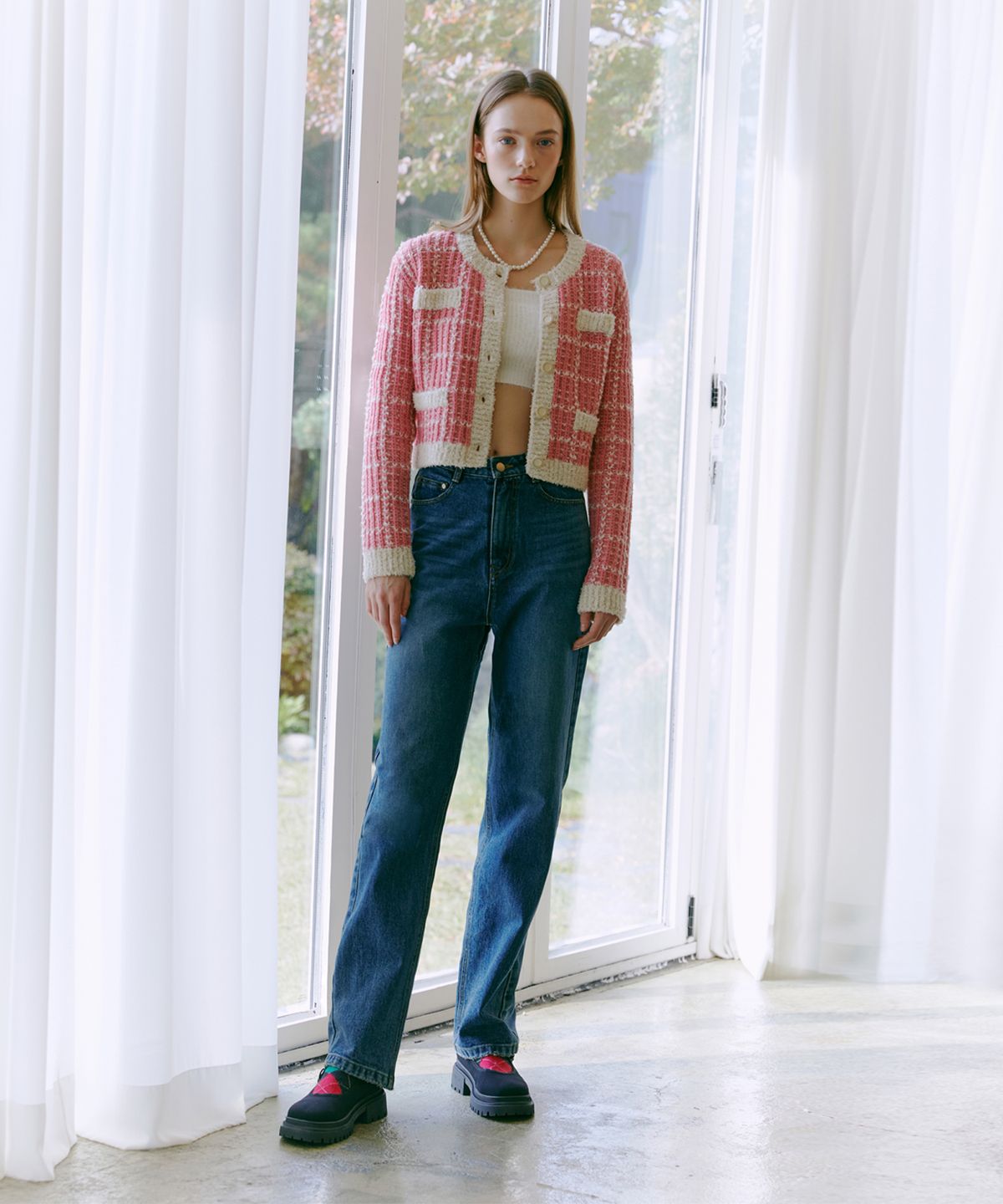 에트몽(ETMON) Slim Straight Denim Pants  Blue