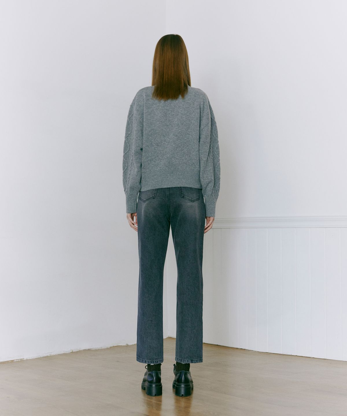 에트몽(ETMON) Slim Straight Denim Pants  Black