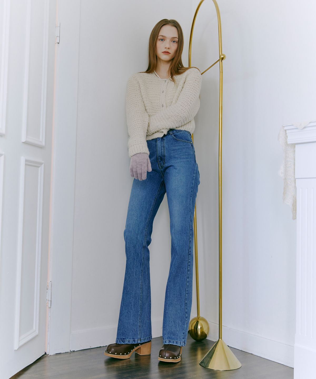 에트몽(ETMON) Boots Cut Denim Pants  Blue