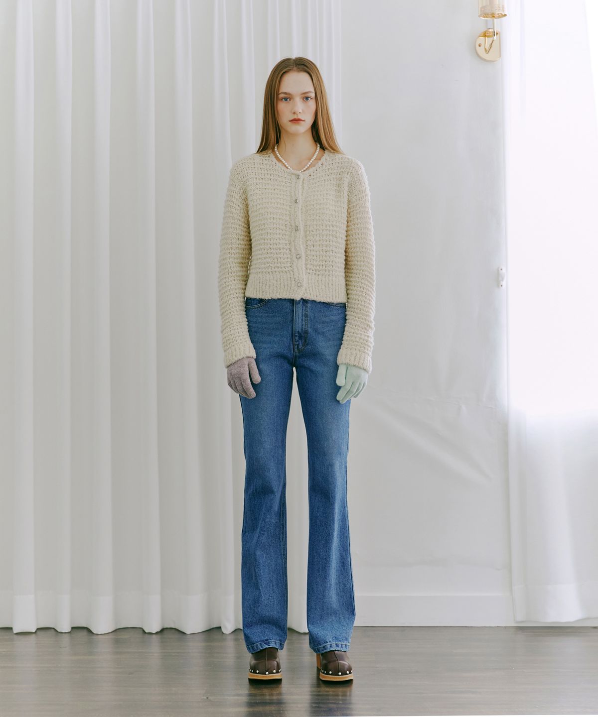 에트몽(ETMON) Boots Cut Denim Pants  Blue