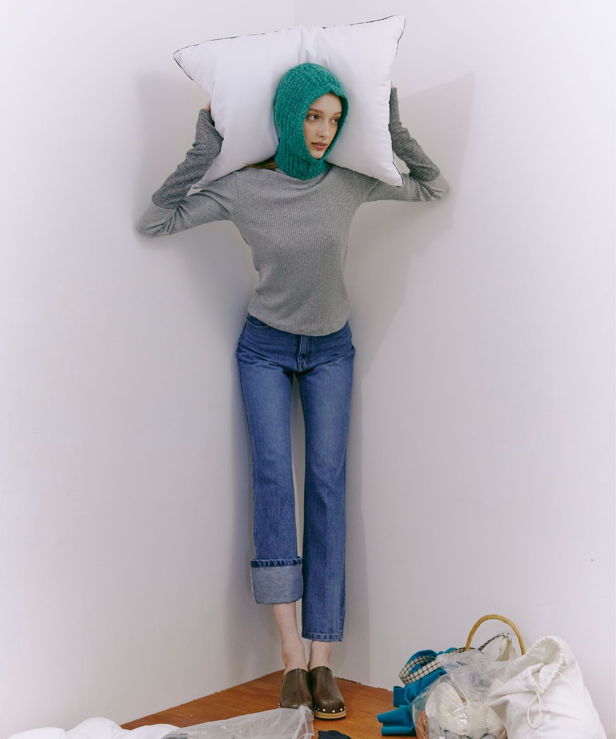 에트몽(ETMON) Boots Cut Denim Pants  Blue