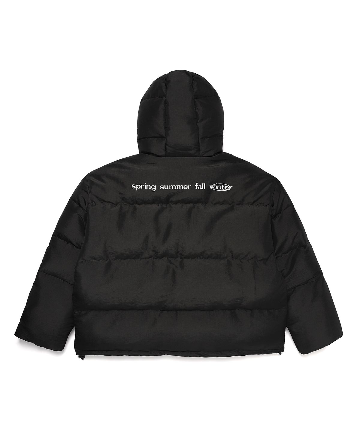 일레딧(ILLEDIT) MATTE DOUBLE ZIP UP SHORT PUFFER BLACK