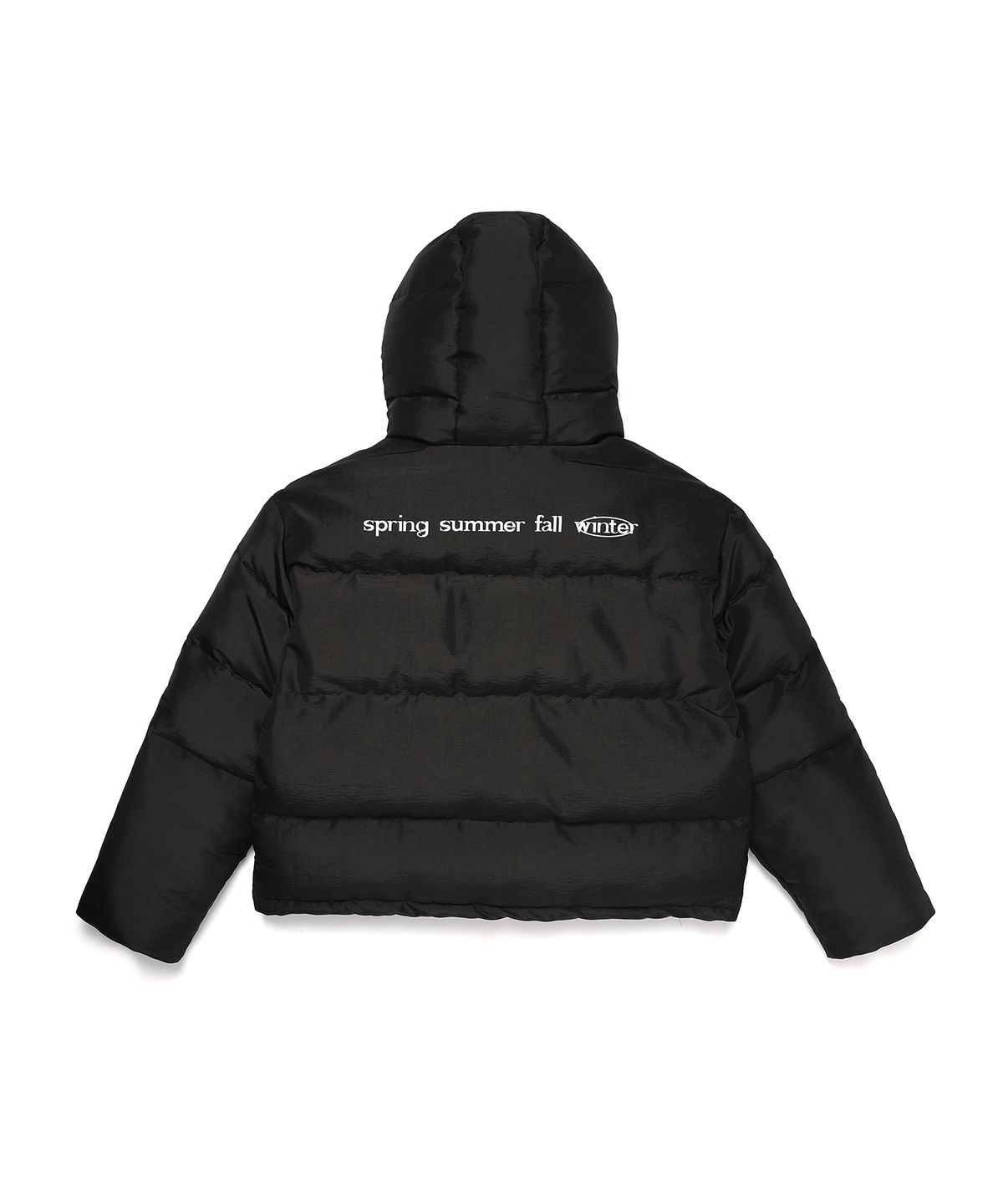 일레딧(ILLEDIT) MATTE DOUBLE ZIP UP SHORT PUFFER BLACK