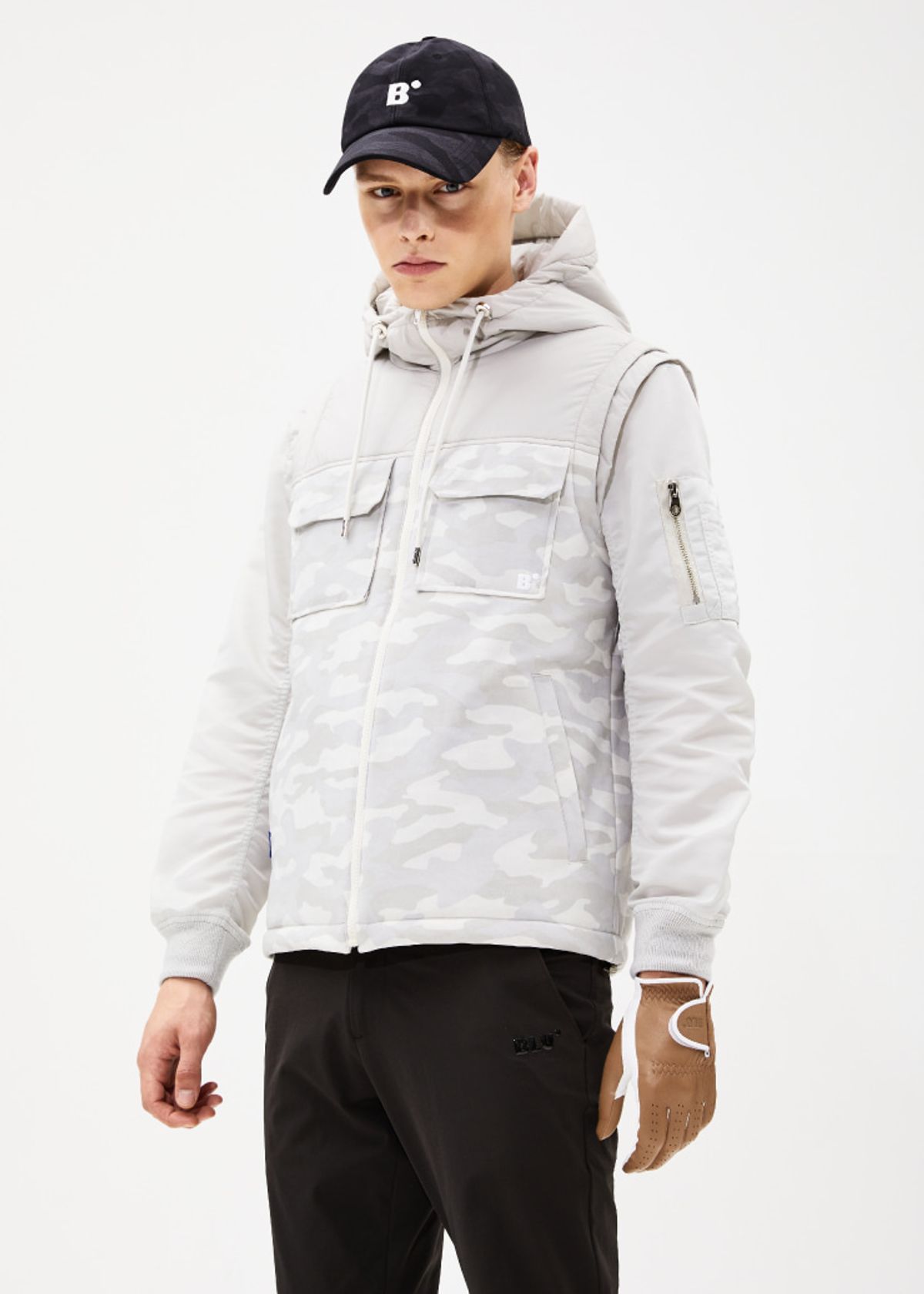 블루닷(BLUDOT) CAMO JERSEY PADDING VEST_GY