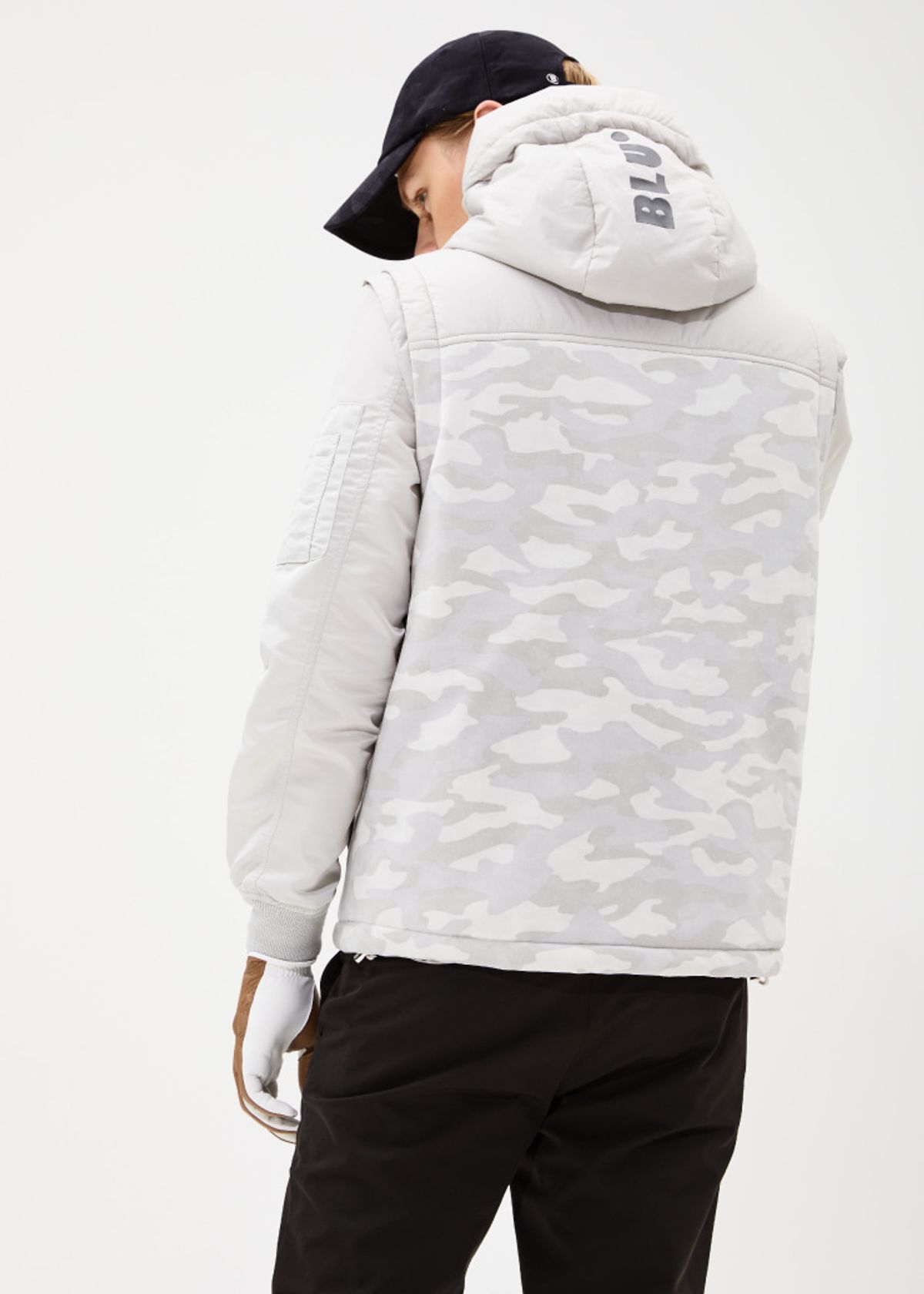 블루닷(BLUDOT) CAMO JERSEY PADDING VEST_GY