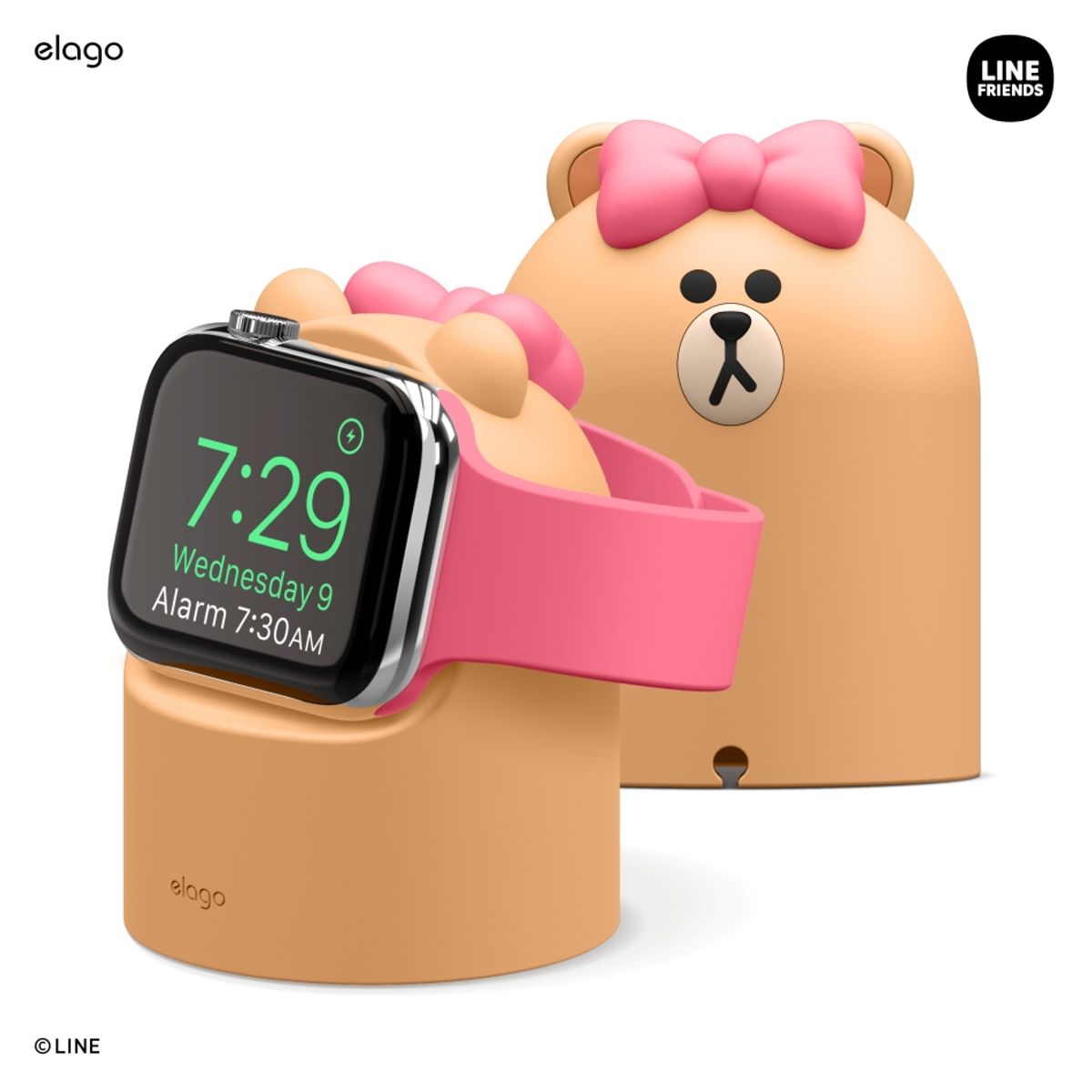 엘라고(ELAGO) 라인프렌즈 애플워치 충전거치대 1-8세대,SE 공용
