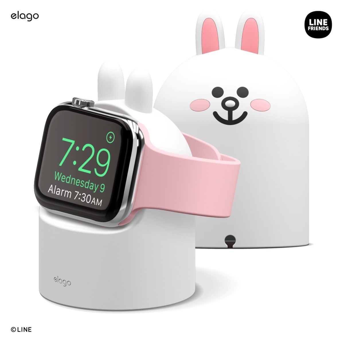 엘라고(ELAGO) 라인프렌즈 애플워치 충전거치대 1-8세대,SE 공용