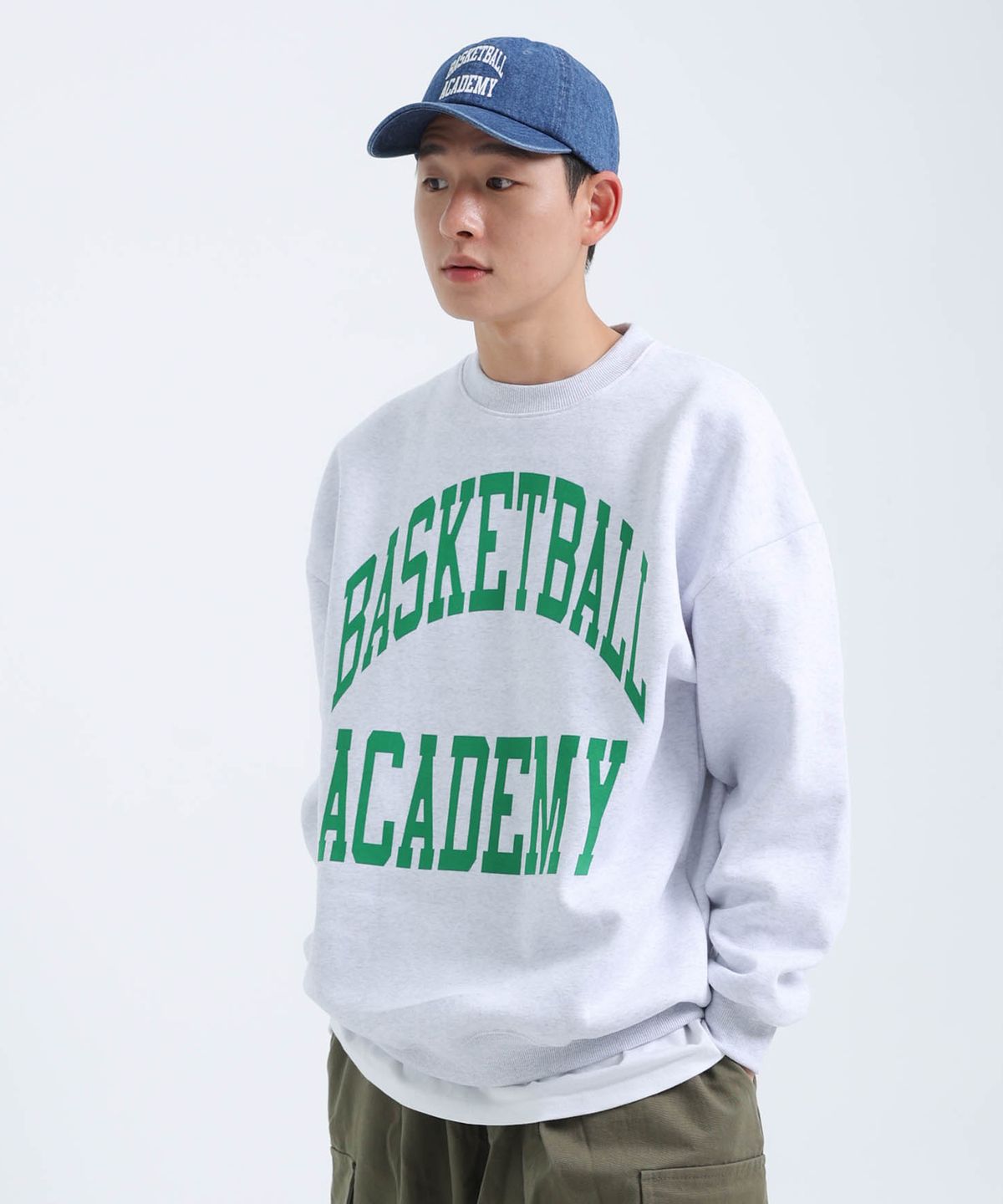 스터프(STUFF) 아카데미 플록 맨투맨 라이트그레이