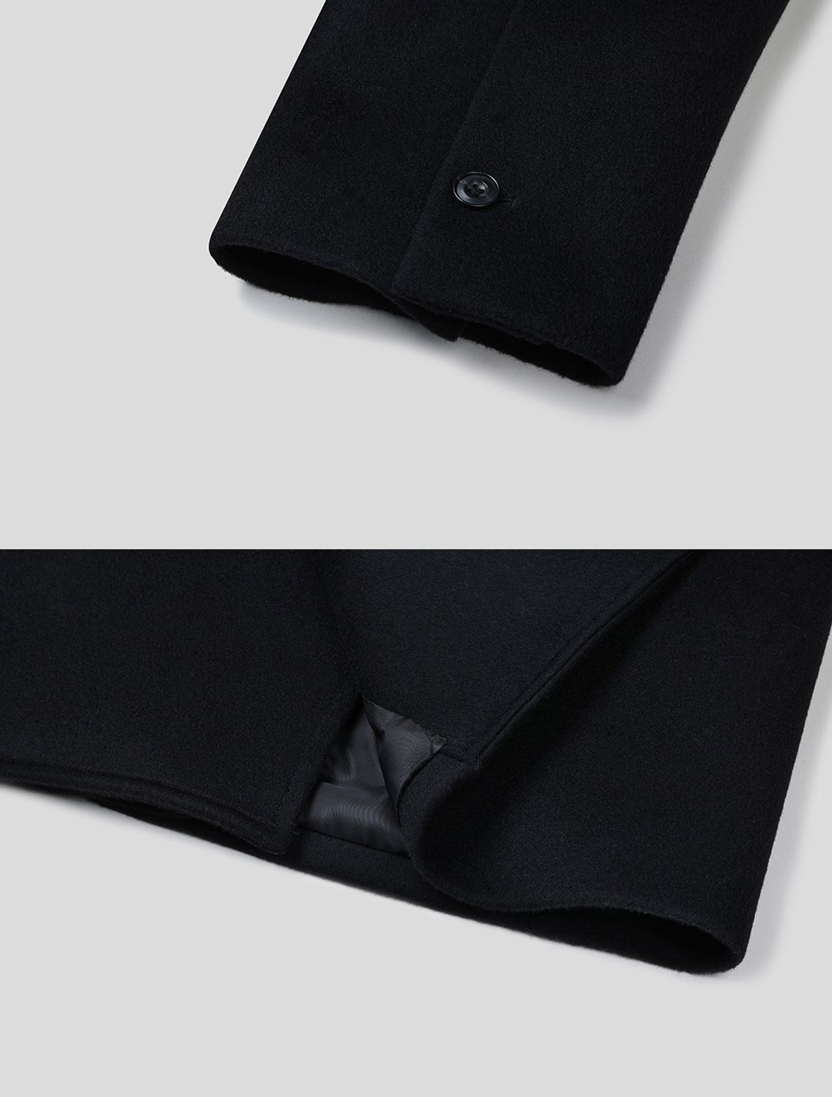 데호(DEHO) WOOL BLEND DOUBLE COAT [Black]