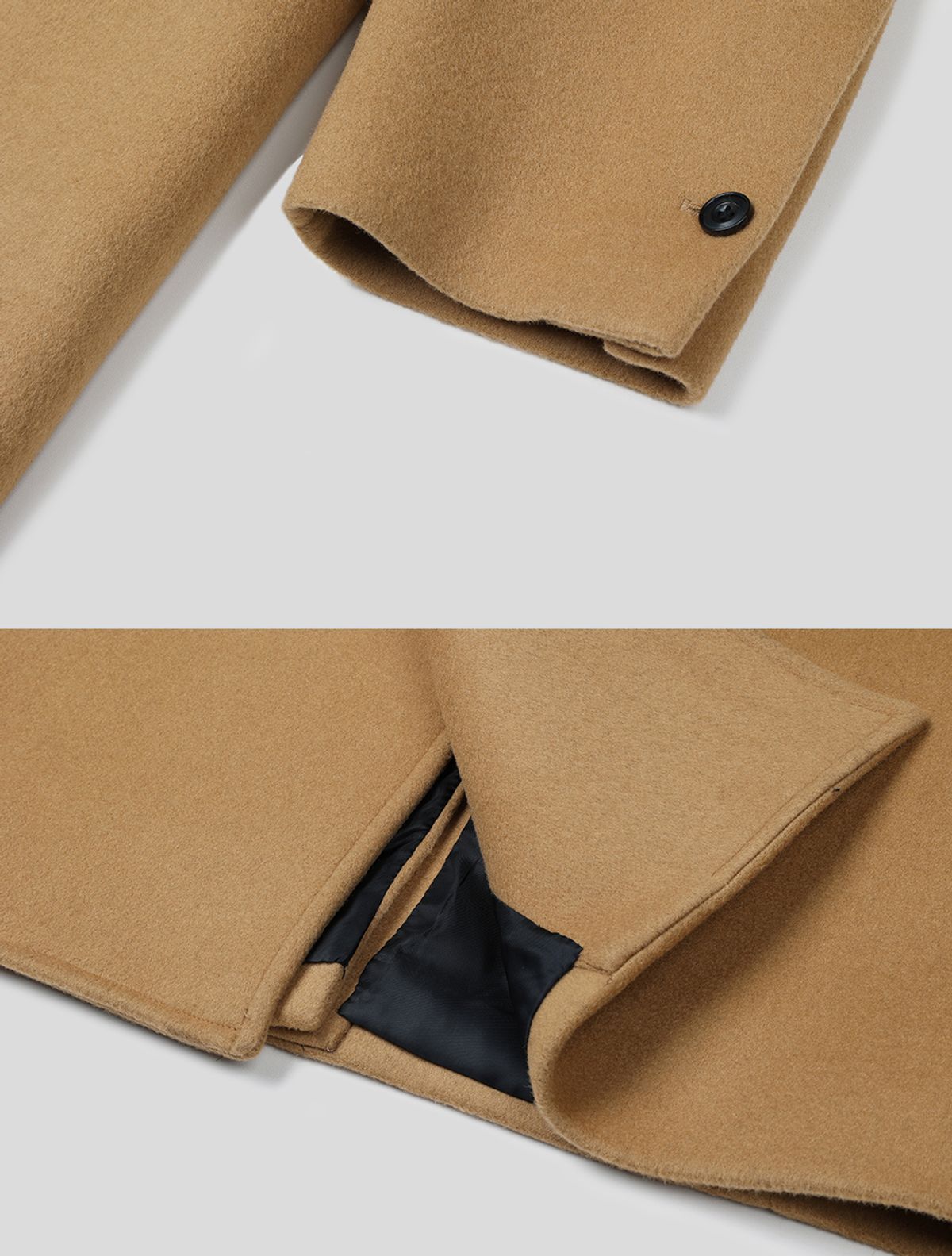 데호(DEHO) WOOL BLEND DOUBLE COAT [Camel]