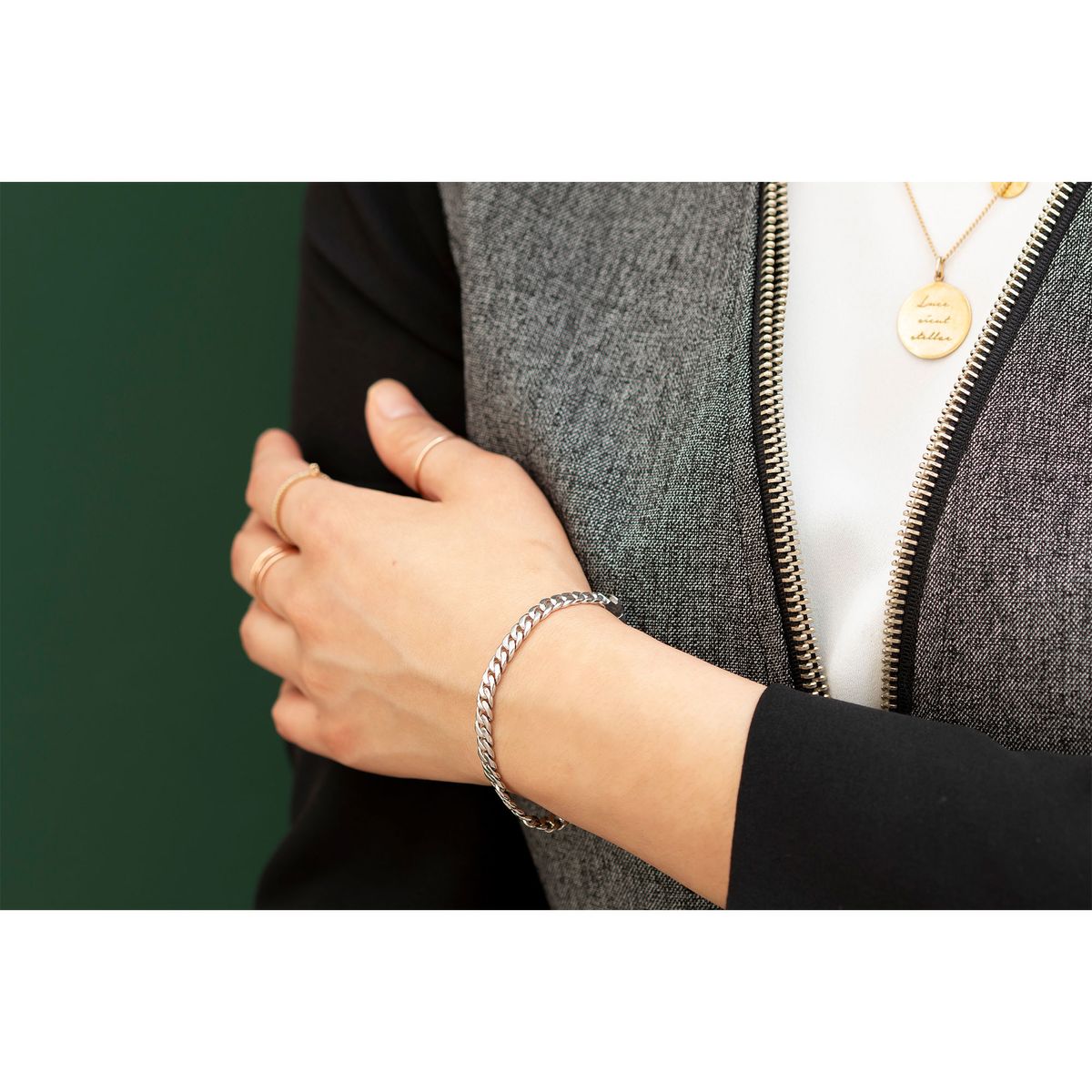 종로공장(JONGNOGONGJANG) 실버 925 면체인 팔찌 (Silver Chain bracelet)