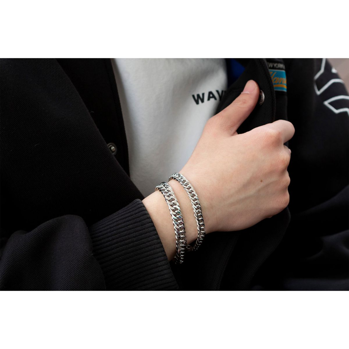 종로공장(JONGNOGONGJANG) 실버 925 이중 면체인 팔찌 (Silver Chain bracelet)