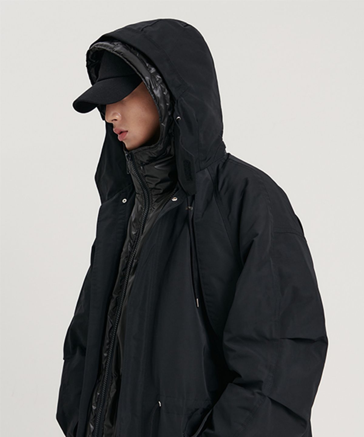 디앤에스알(DNSR) 디터처블 헤비 롱다운 파카 (Black)