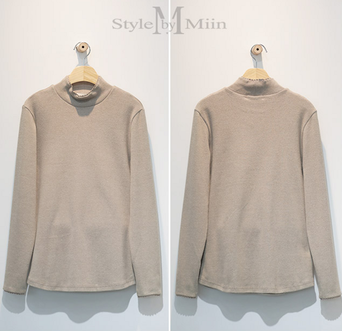 스타일바이미인(STYLEBYMIIN) 찐무지반목폴라티셔츠
