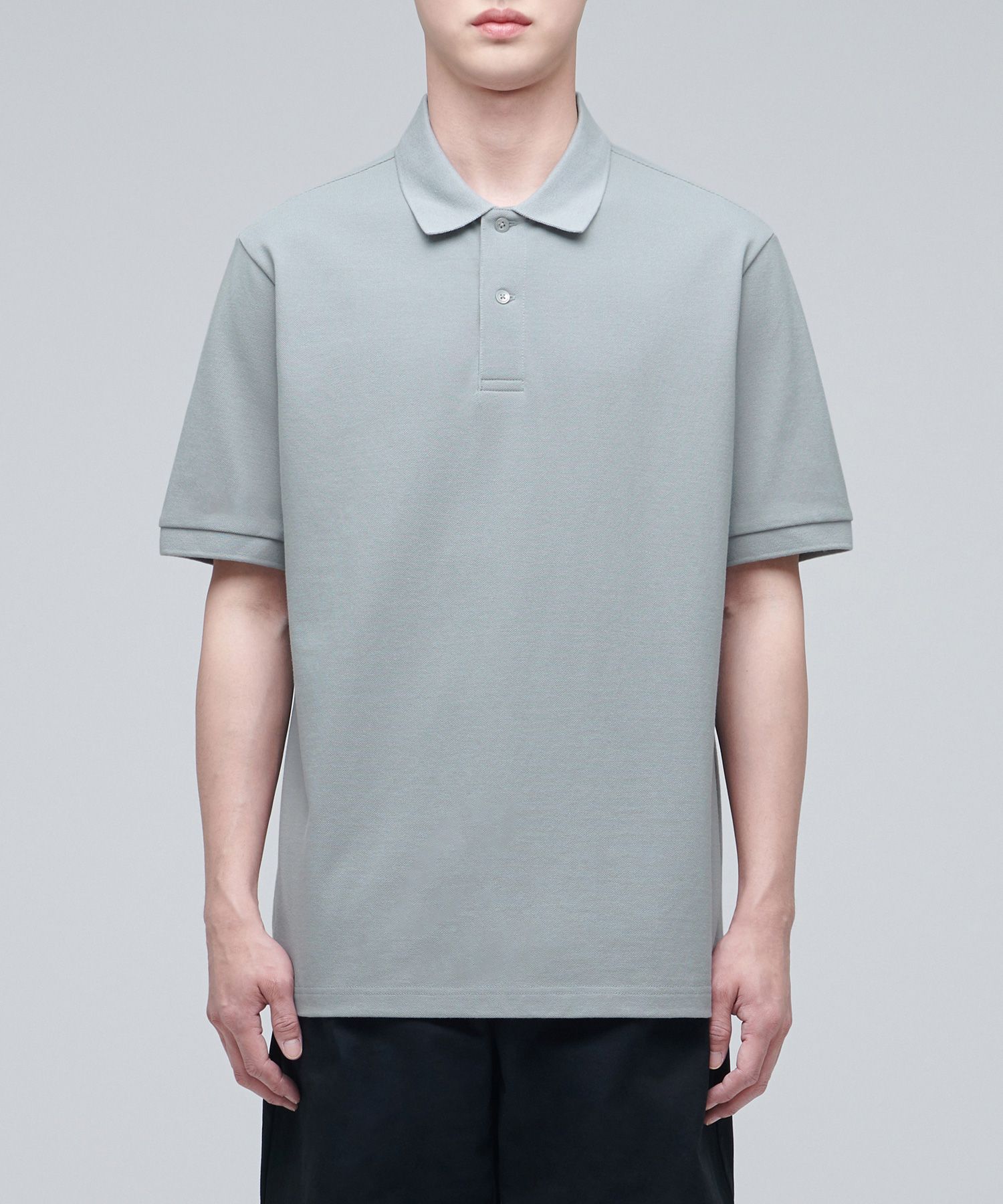MUSINSA | MUSINSA STANDARD BASIC PIQUE POLO SHIRT [LIGHT GRAY]