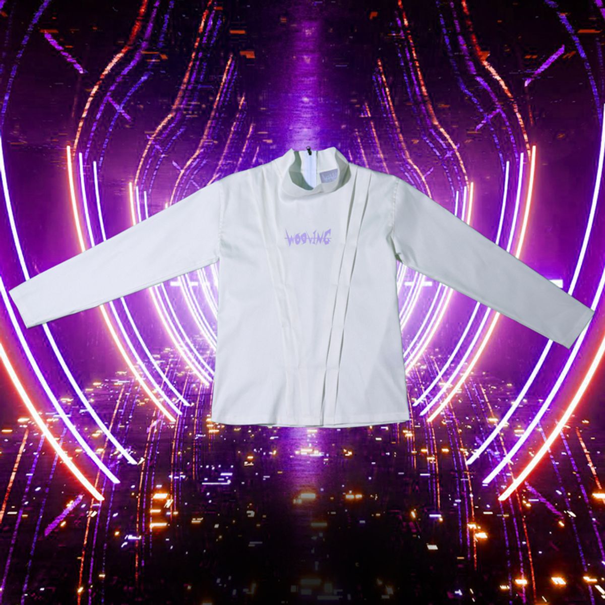 우빙(WOOVING) PLEATS LONG SLEEVE (WHITE)